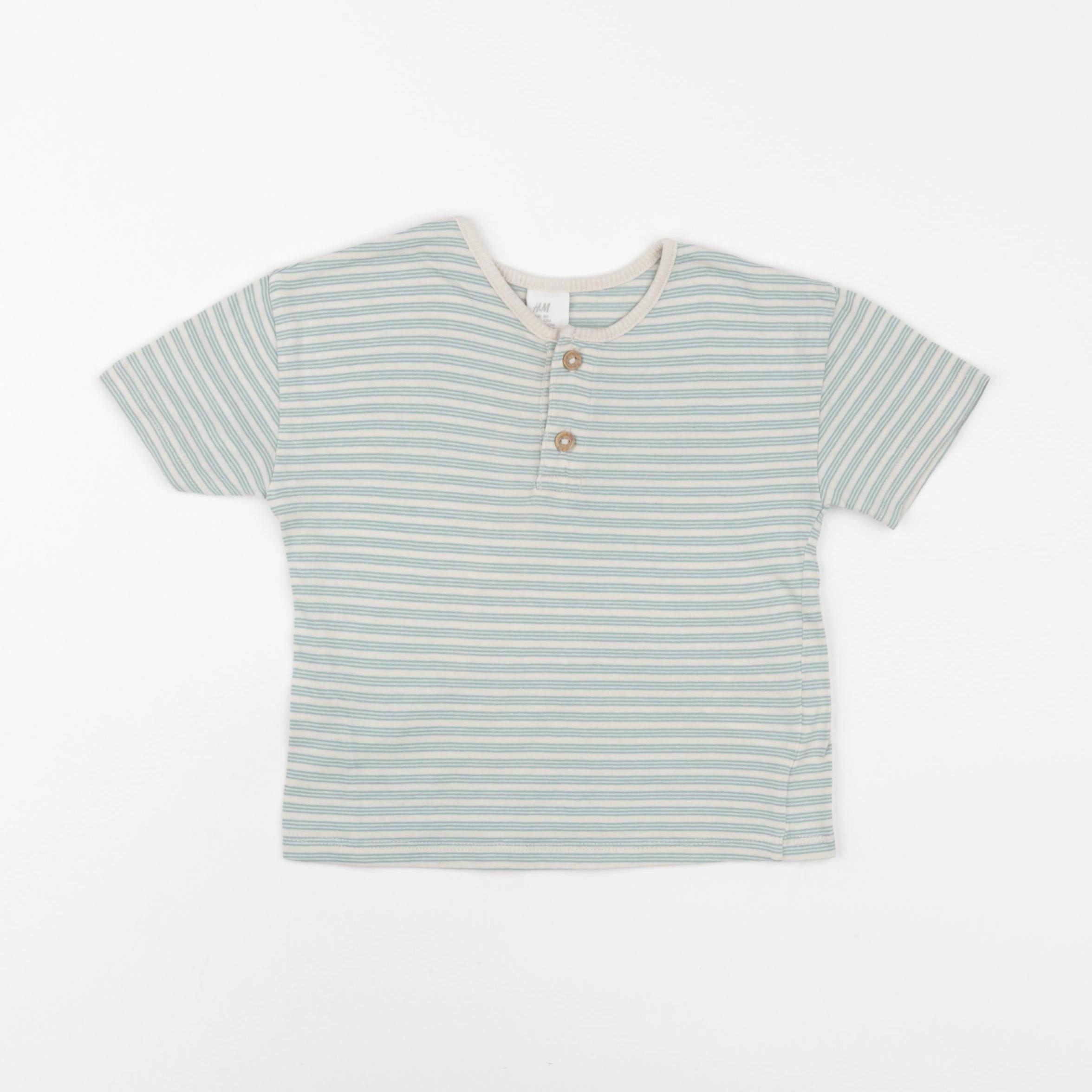H&M - tee-shirt beige, vert - 9/12 mois
