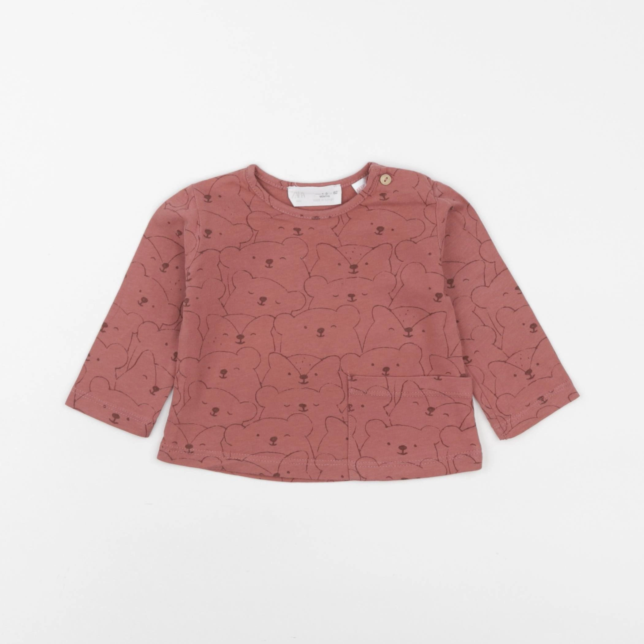 Zara - tee-shirt rouge - 1/3 mois