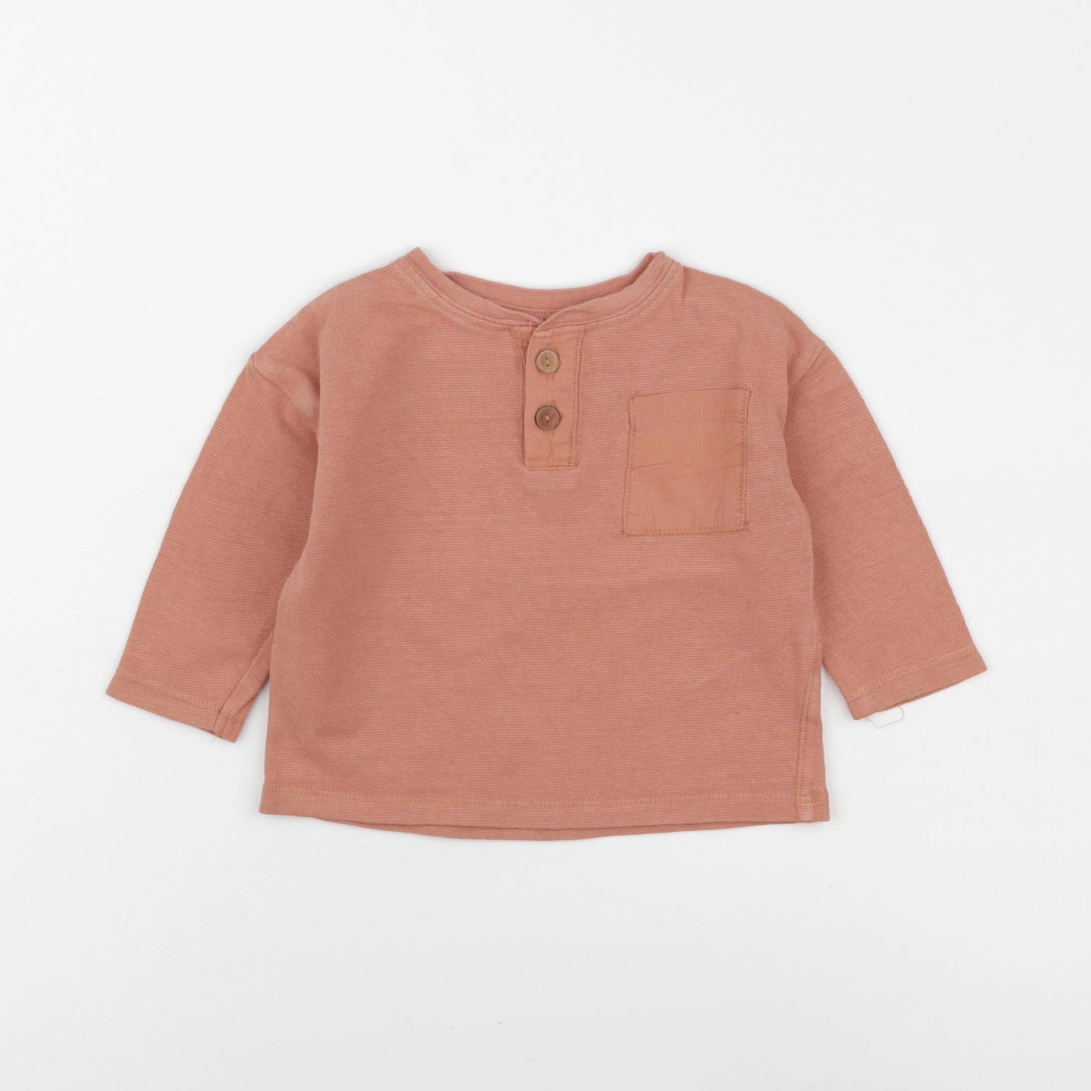Zara - tee-shirt marron - 6/9 mois