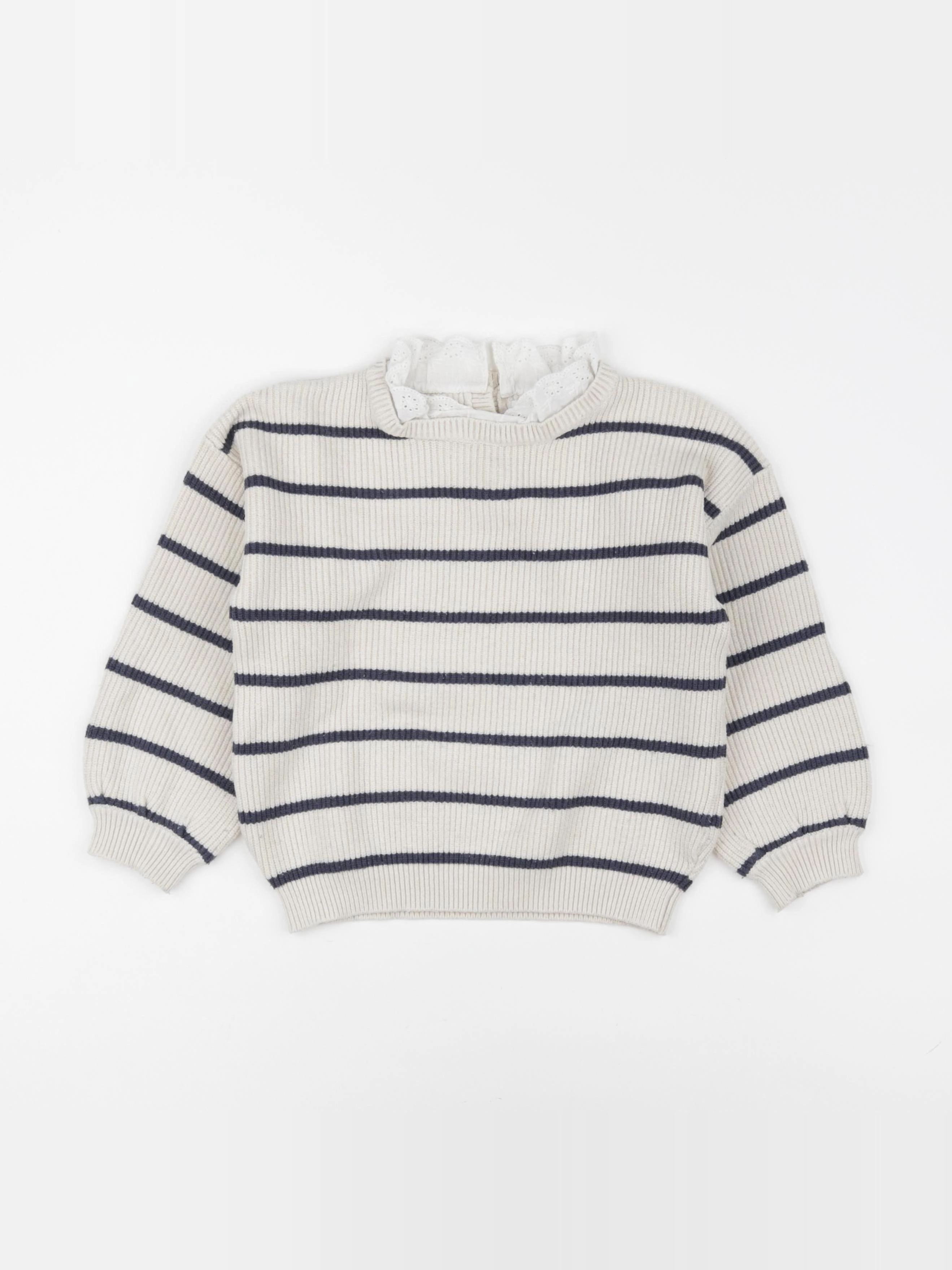 Vertbaudet - pull beige, bleu - 6 ans