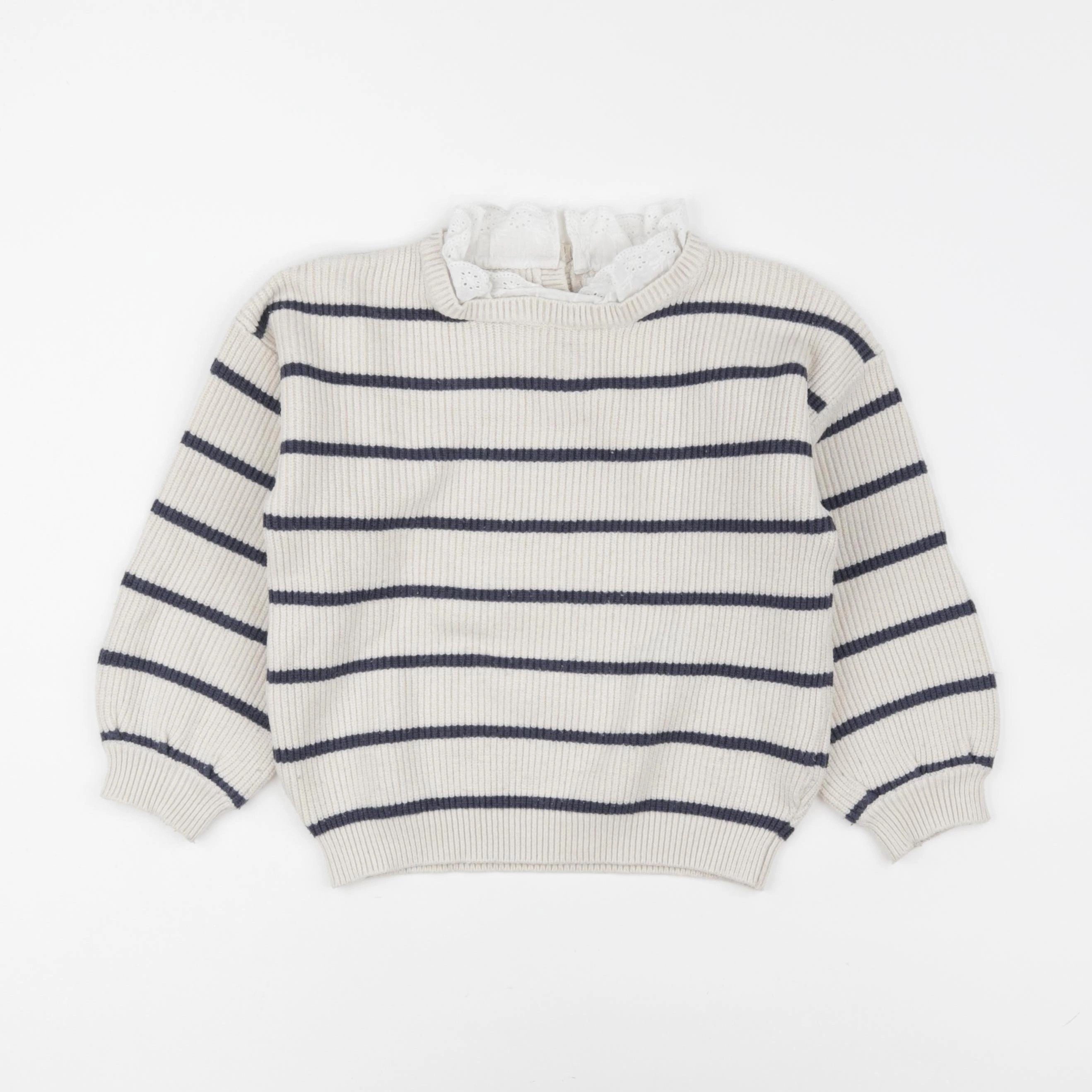 Vertbaudet - pull beige, bleu - 6 ans