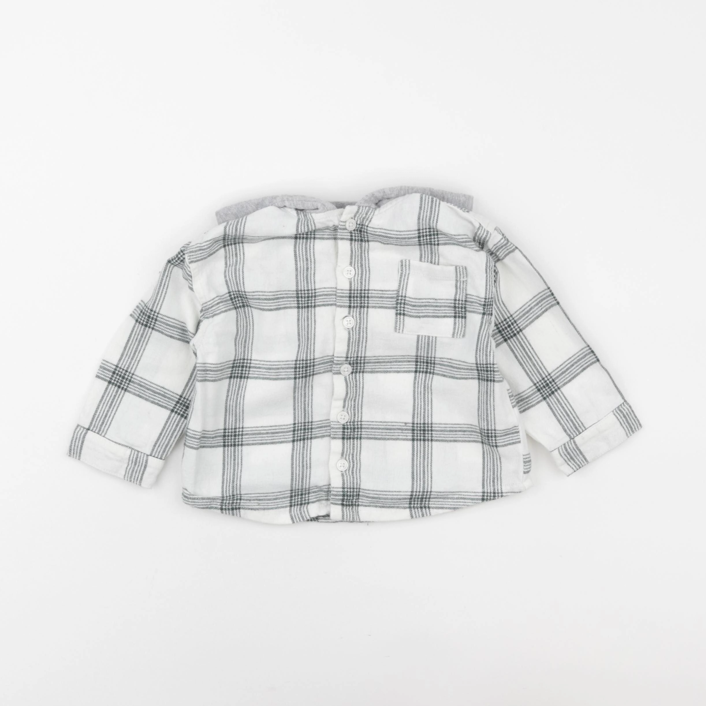 Vertbaudet - chemise blanc, vert - 18 mois