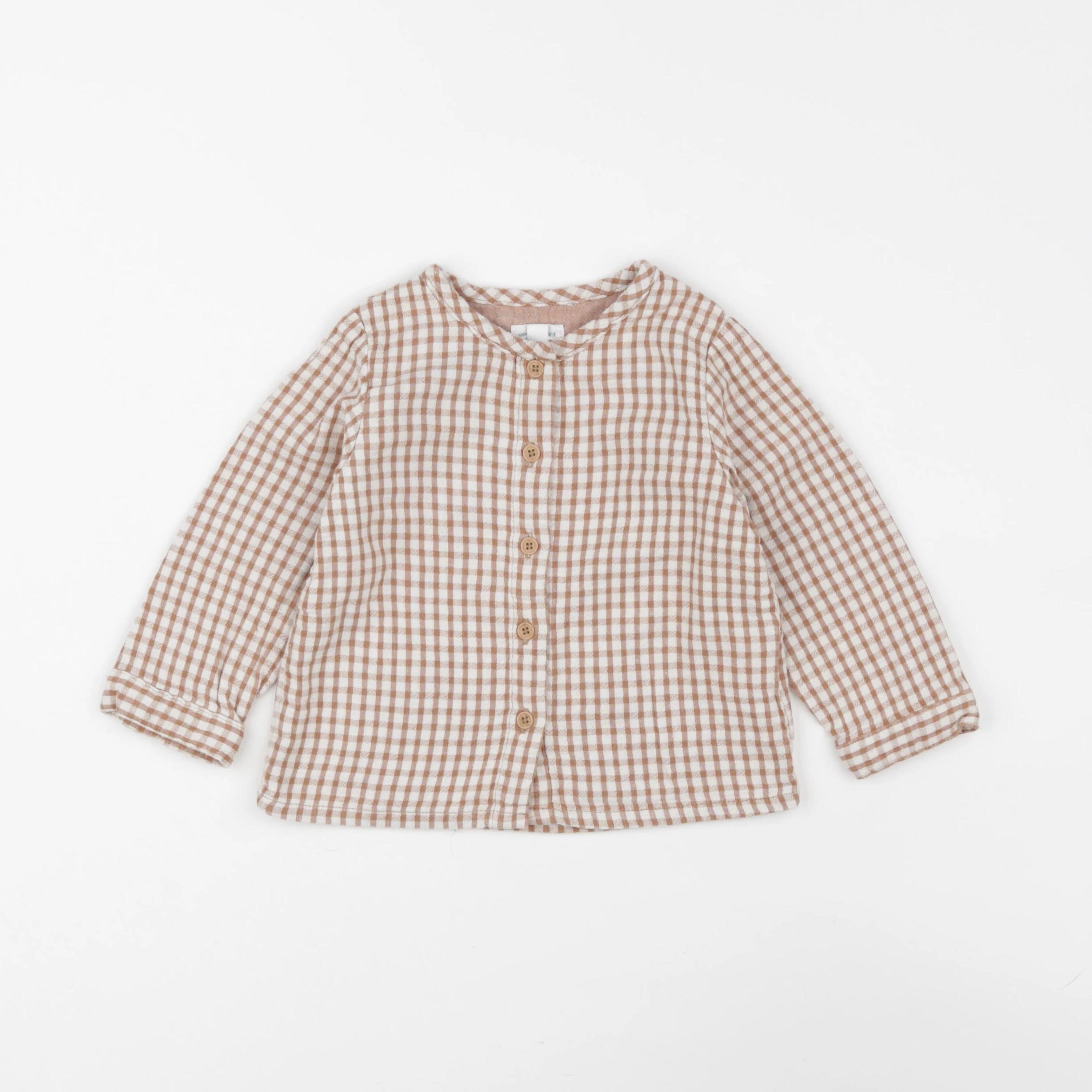 Vertbaudet - chemise beige, marron - 18 mois