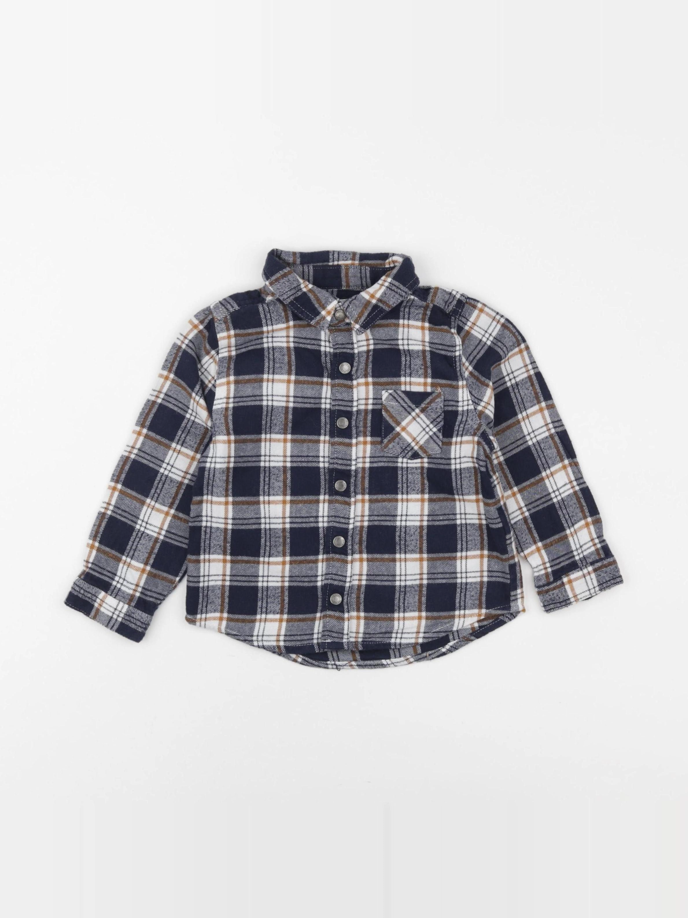 Vertbaudet - chemise blanc, bleu - 2 ans