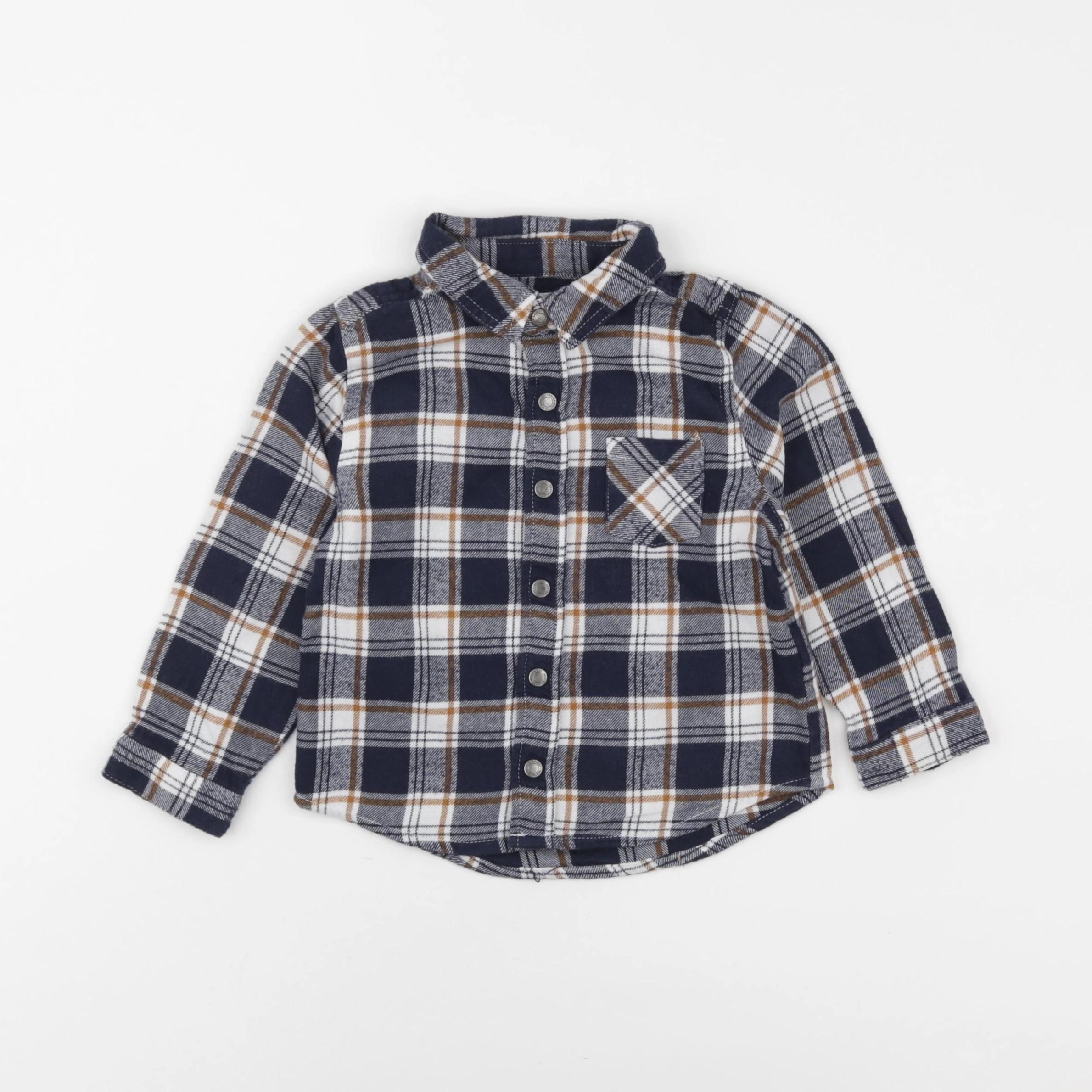 Vertbaudet - chemise blanc, bleu - 2 ans