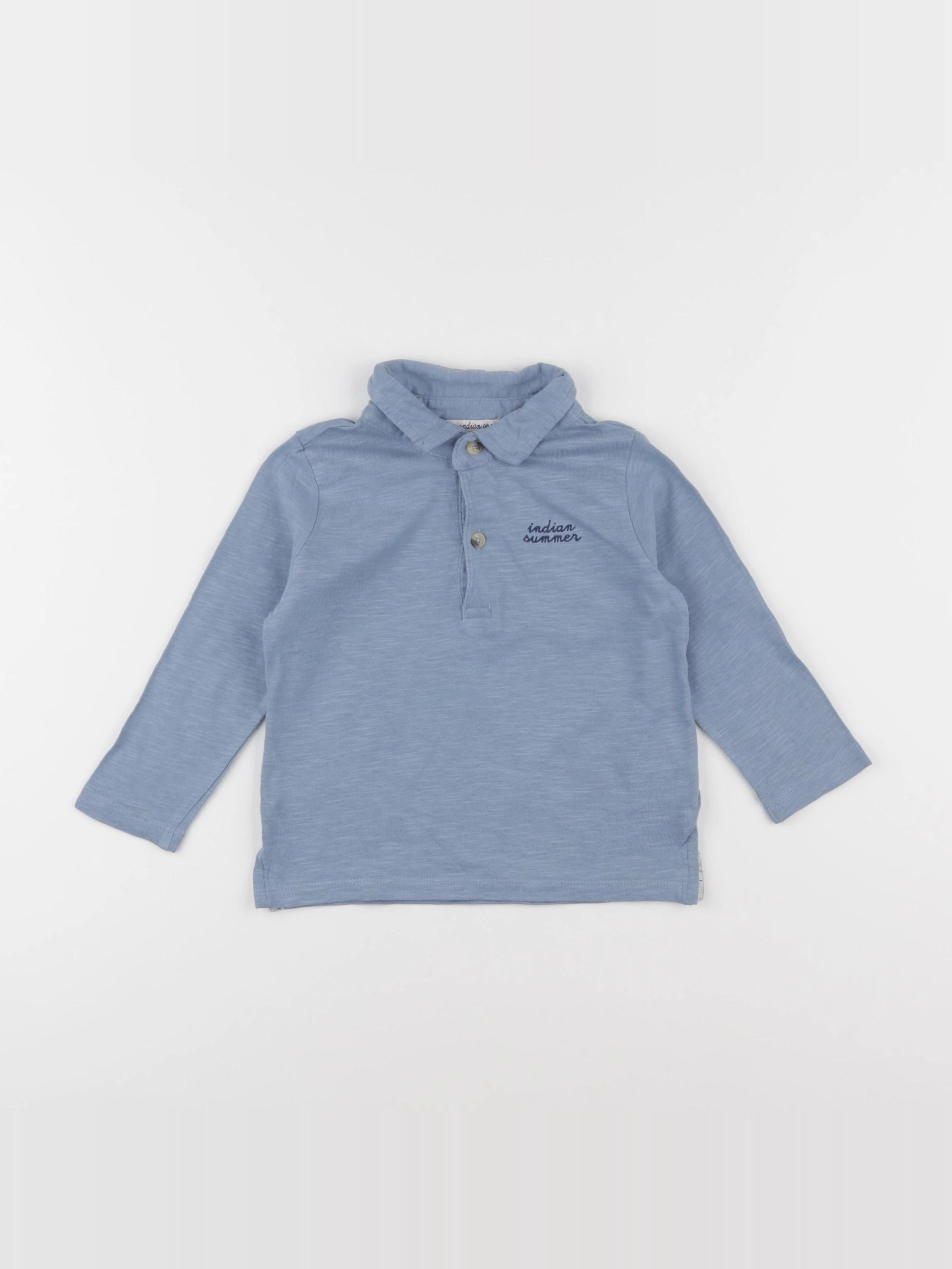 Little Cigogne - polo bleu - 2 ans