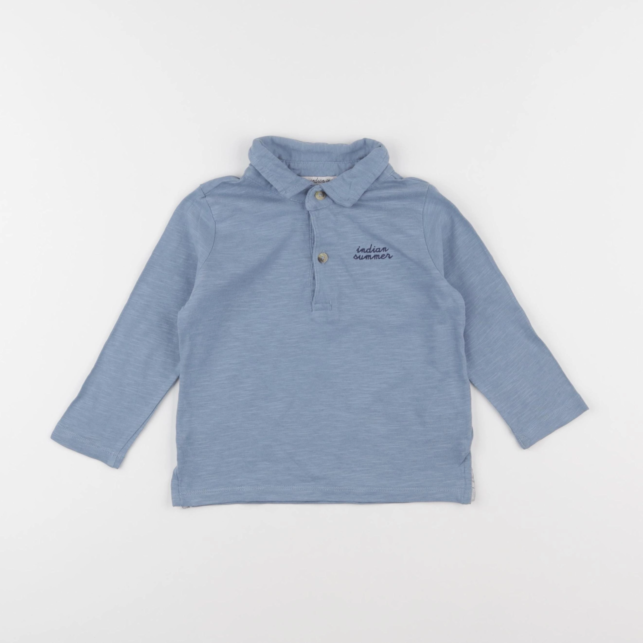Little Cigogne - polo bleu - 2 ans