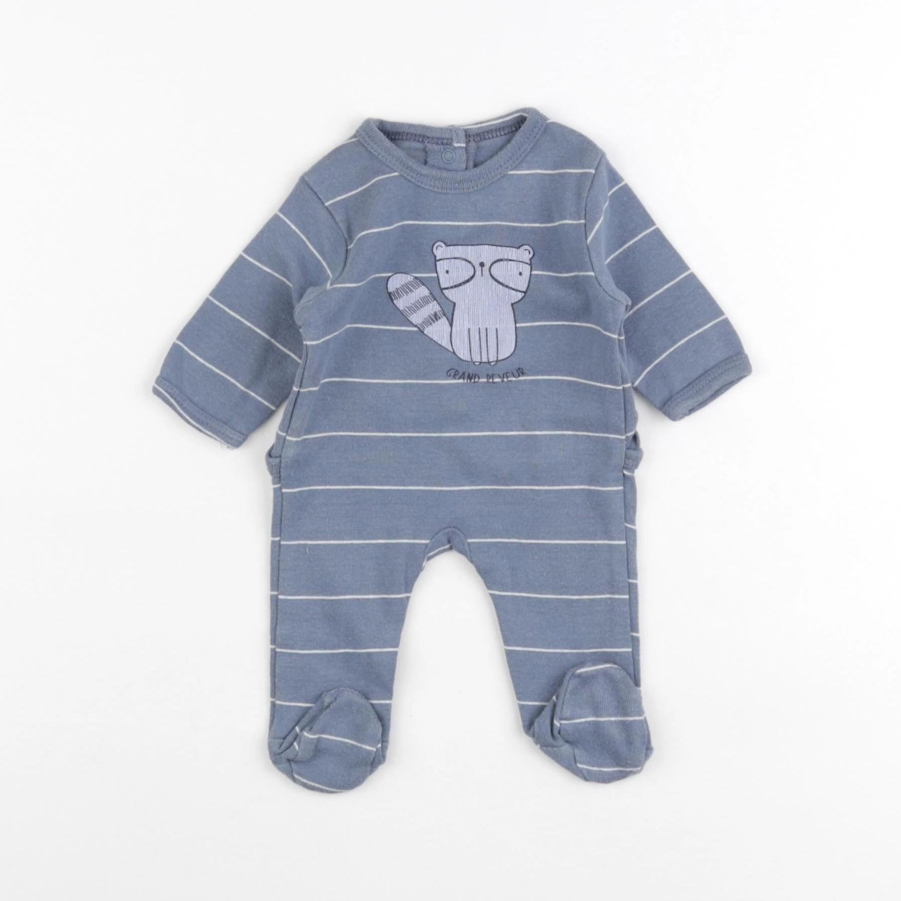 Vertbaudet - pyjama coton bleu - 0 mois