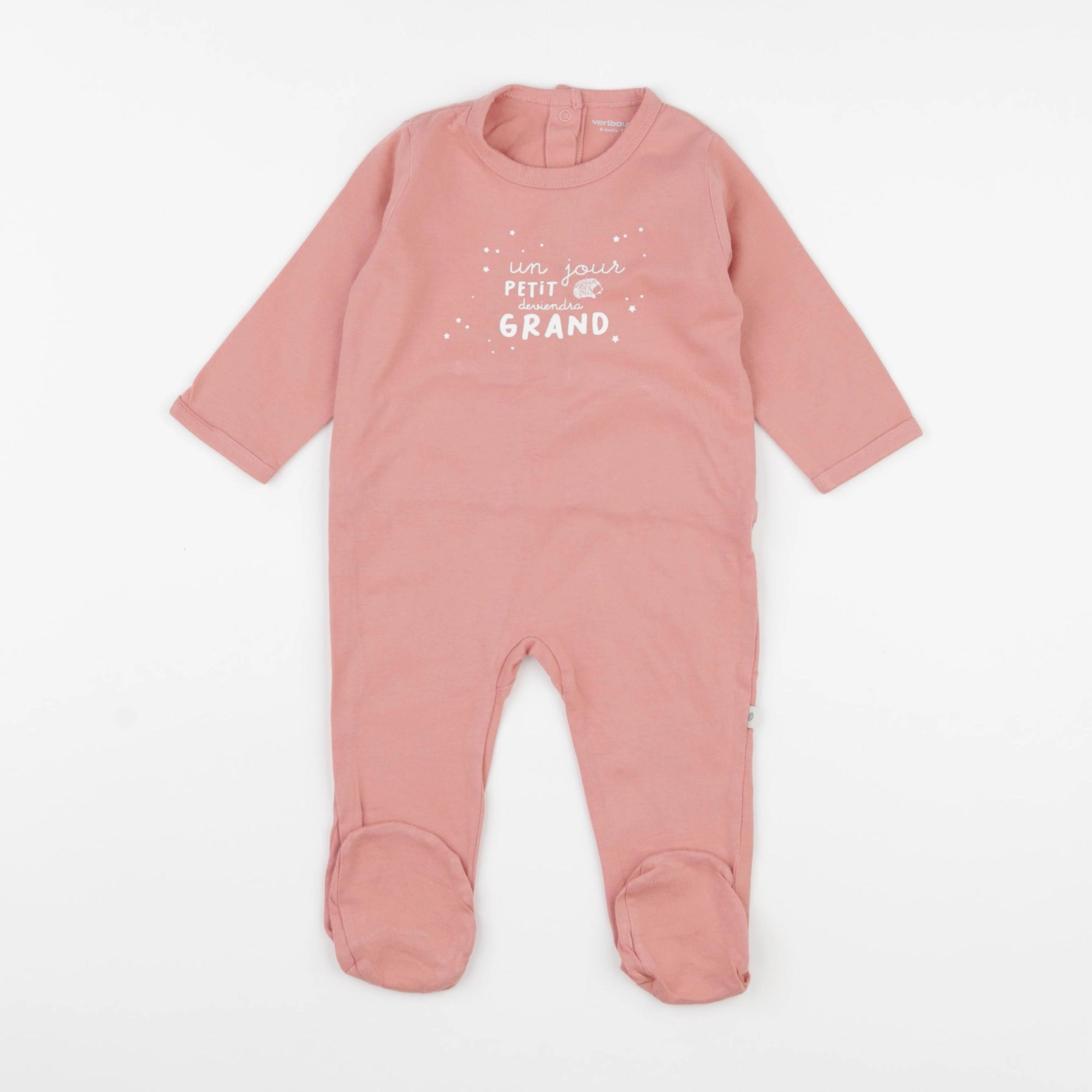 Vertbaudet - pyjama coton rose - 9 mois