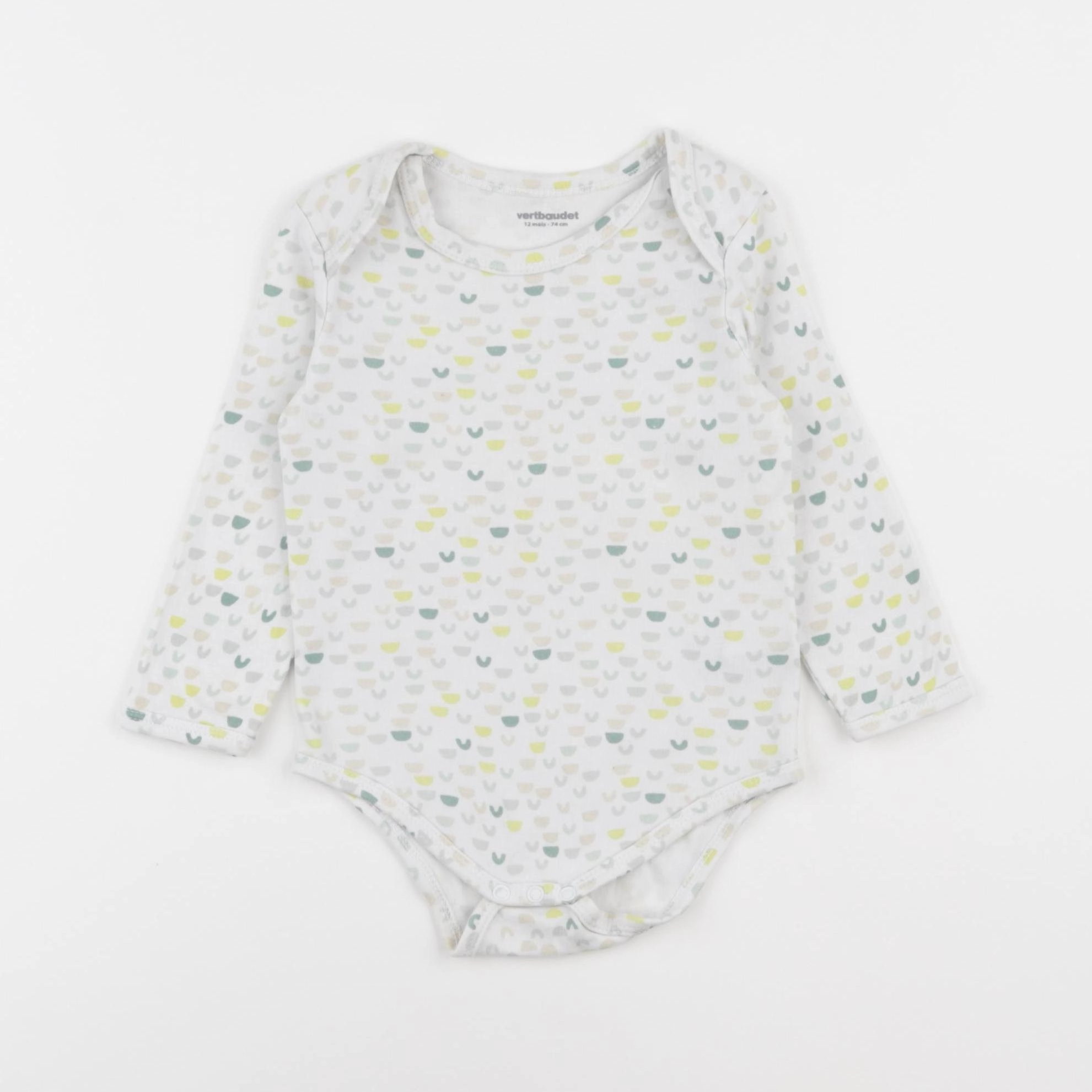Vertbaudet - body blanc, vert - 12 mois