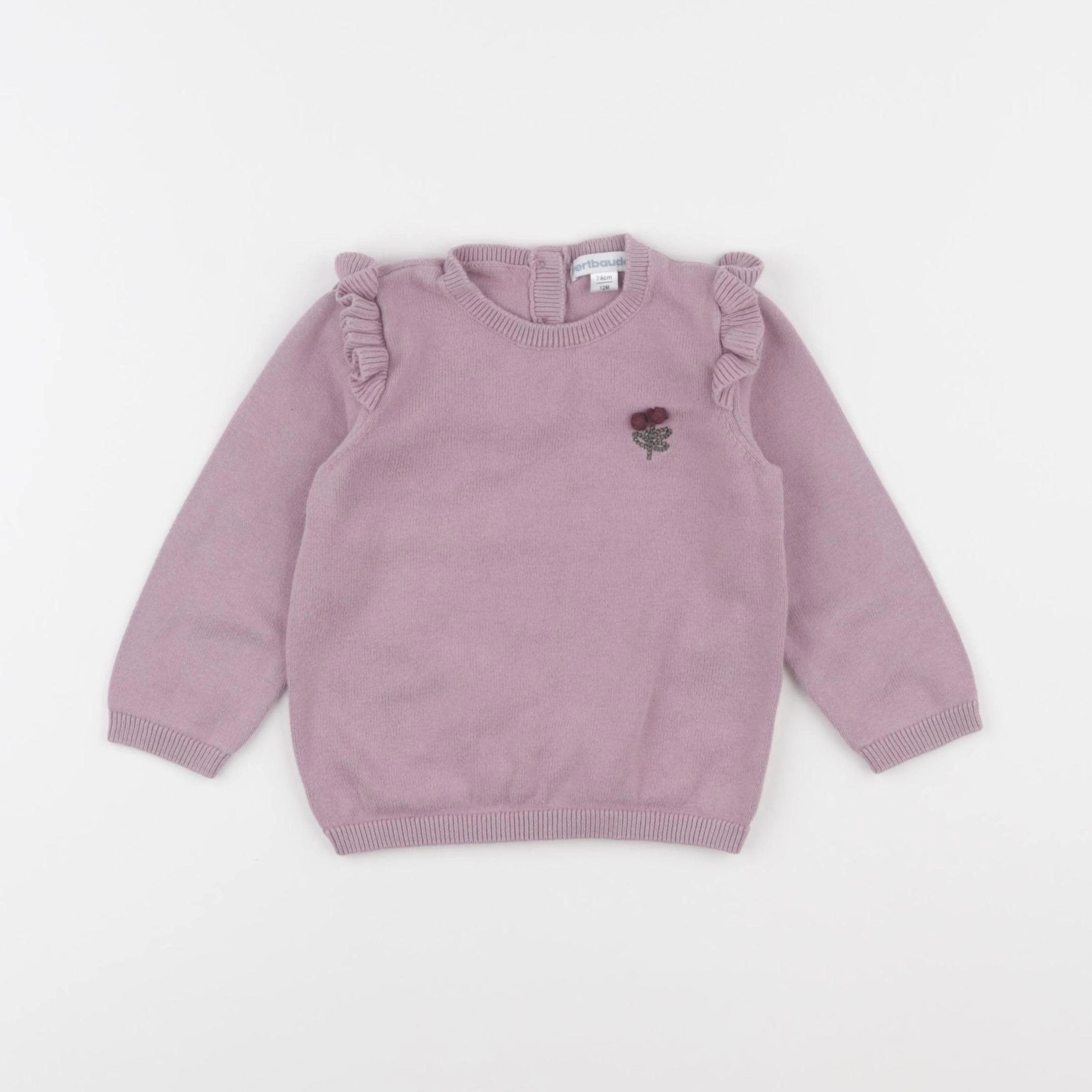 Vertbaudet - pull violet - 12 mois