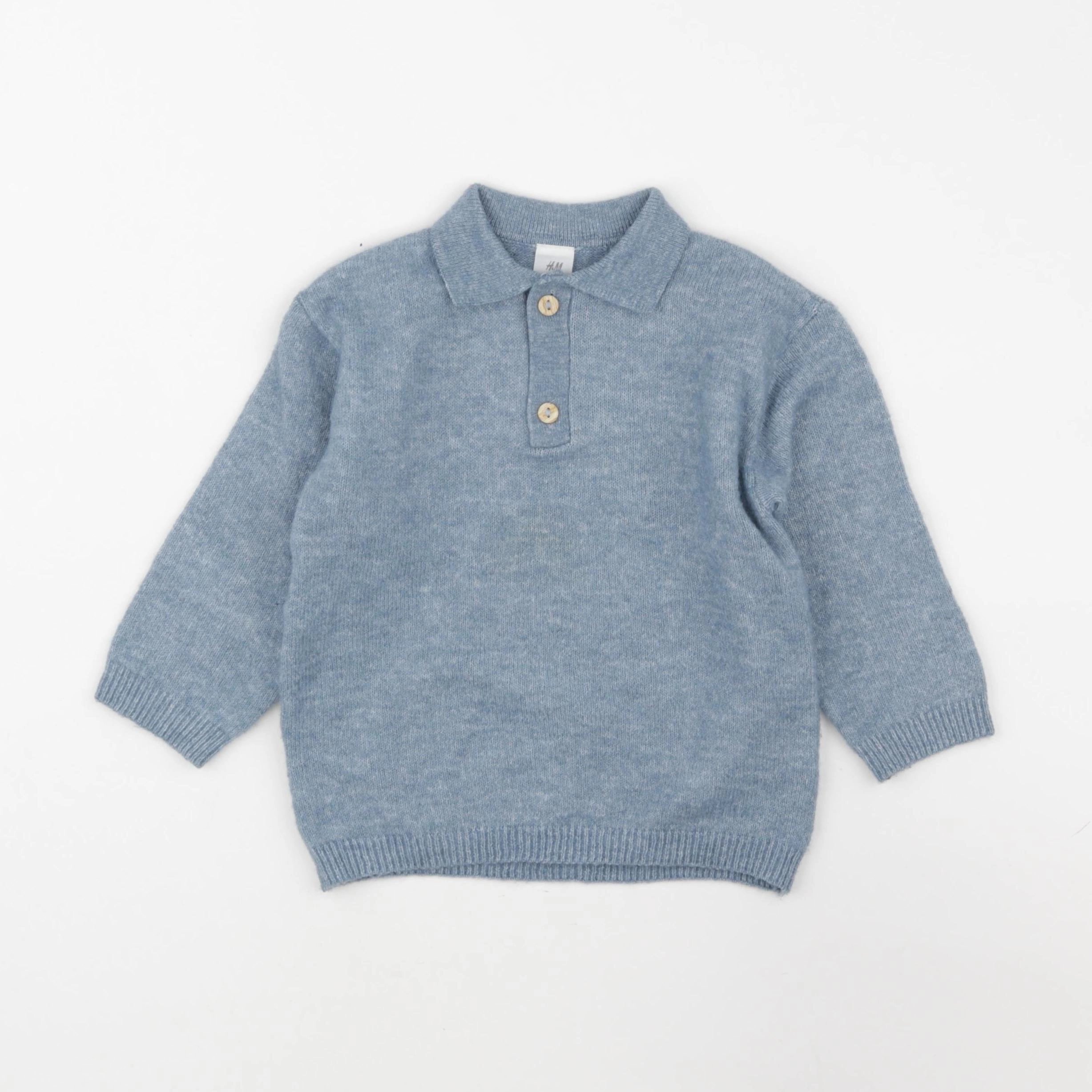 H&M - pull bleu - 12/18 mois