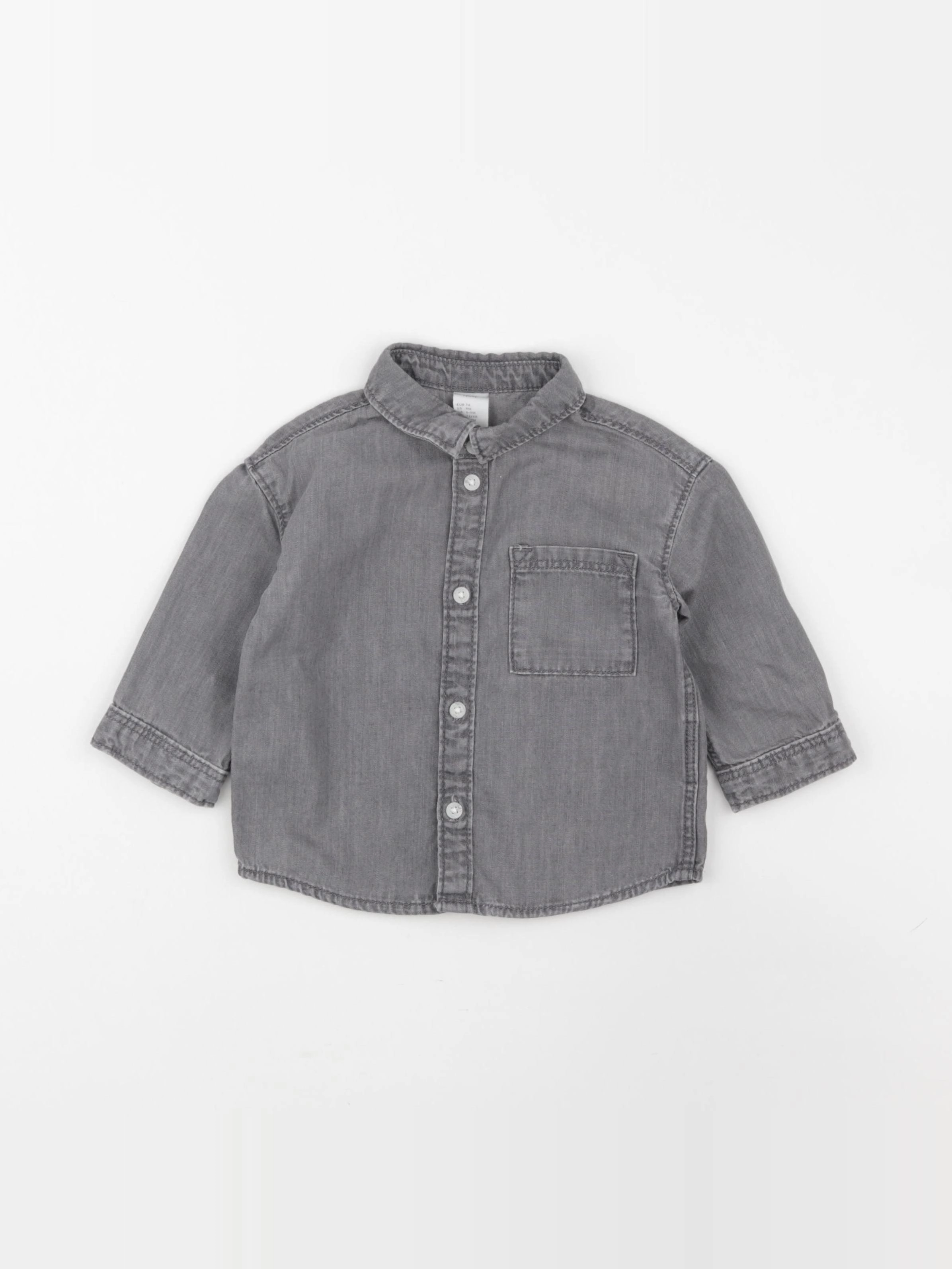 H&M - chemise gris - 6/9 mois