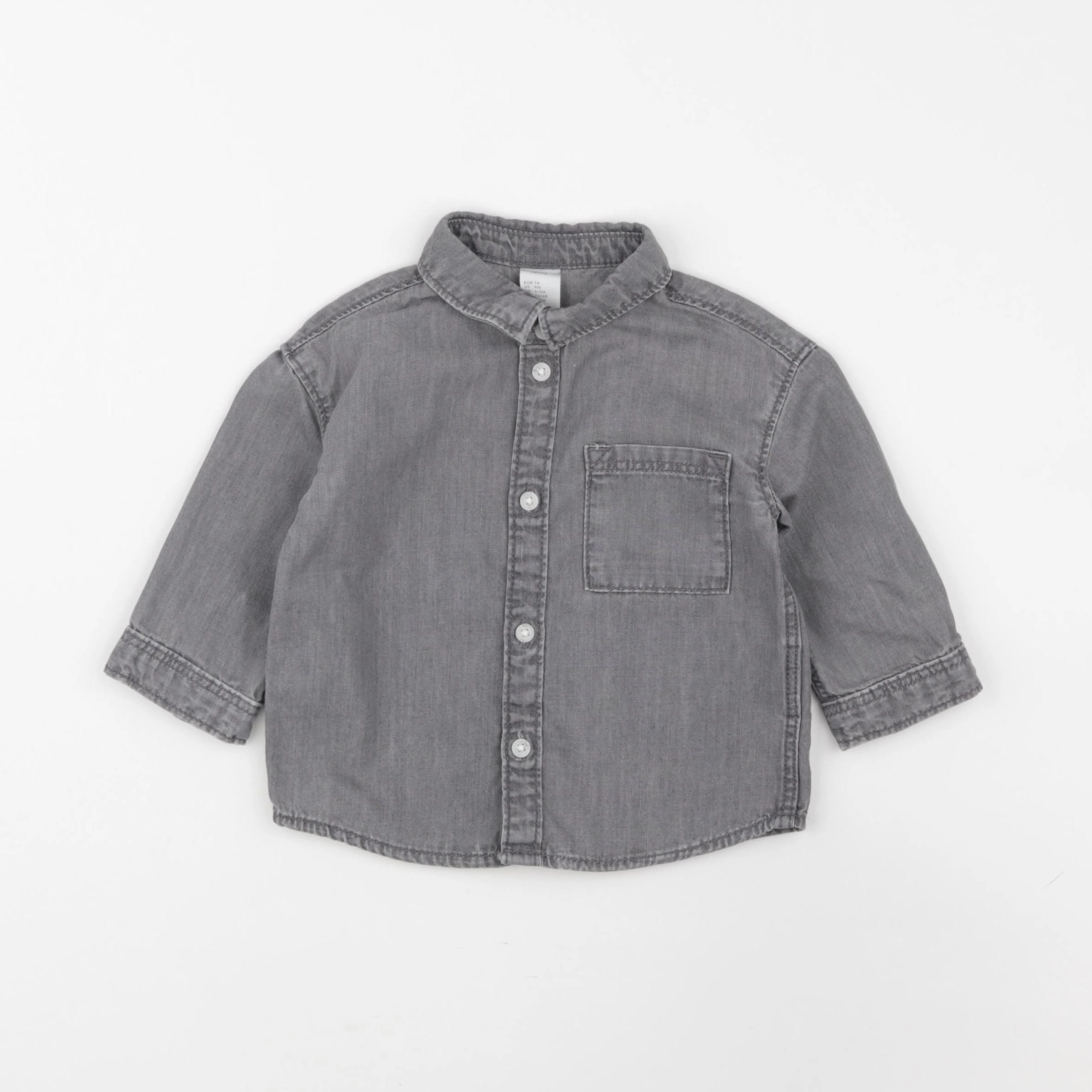 H&M - chemise gris - 6/9 mois