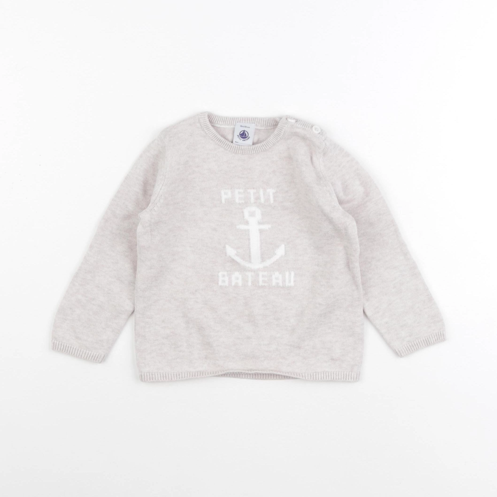Petit Bateau - pull beige - 18 mois