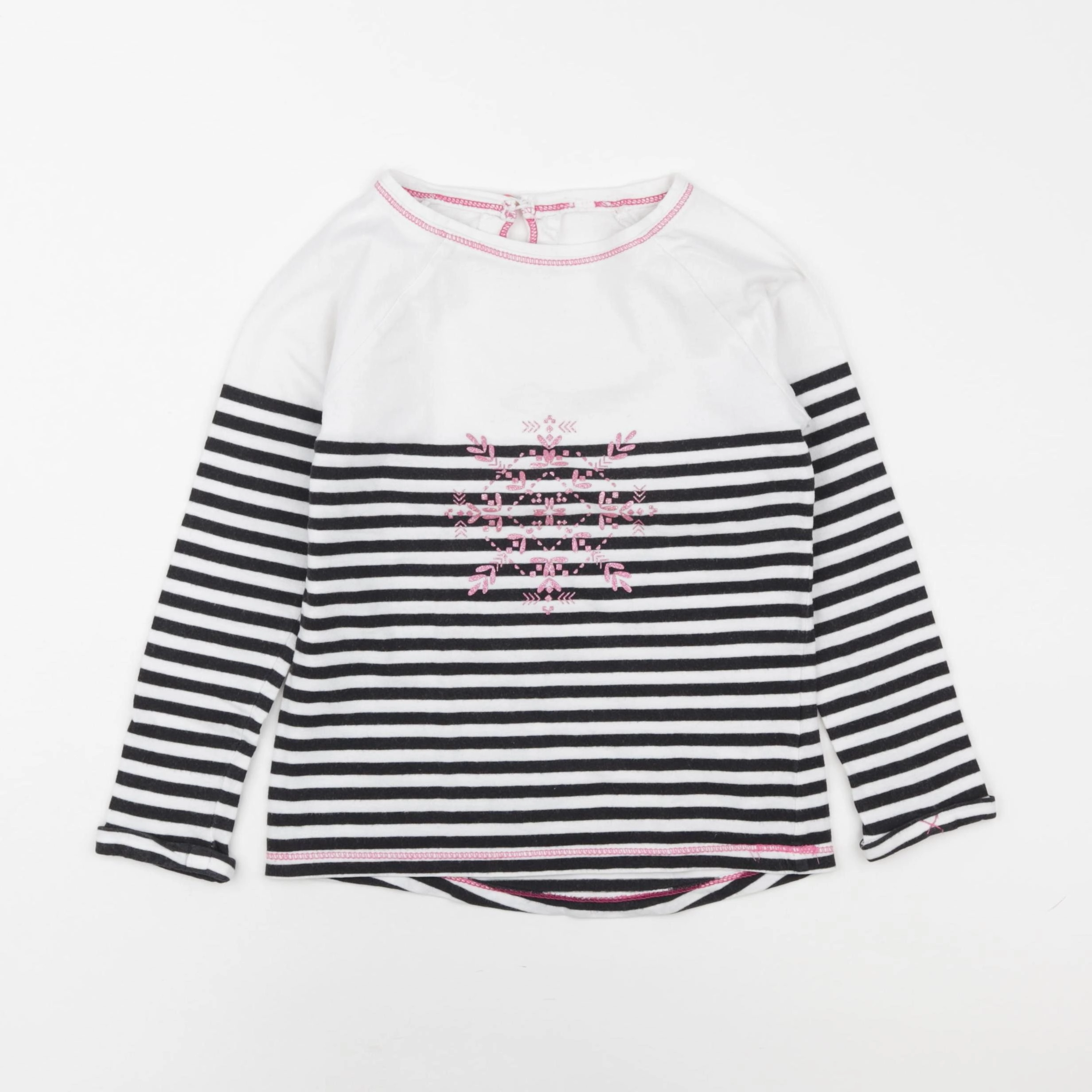 Vertbaudet - tee-shirt blanc, noir - 5 ans