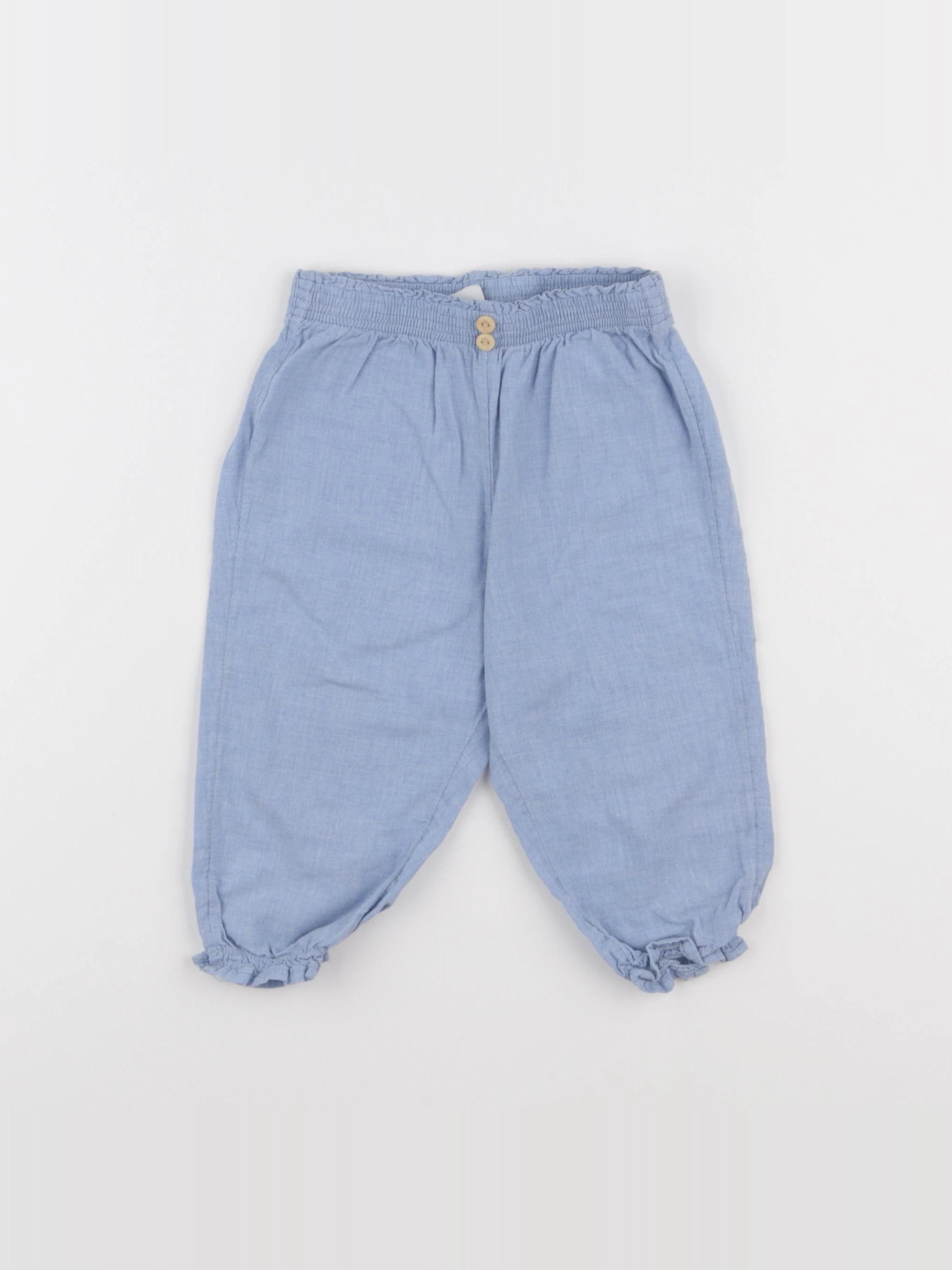 H&M - pantalon bleu - 9/12 mois