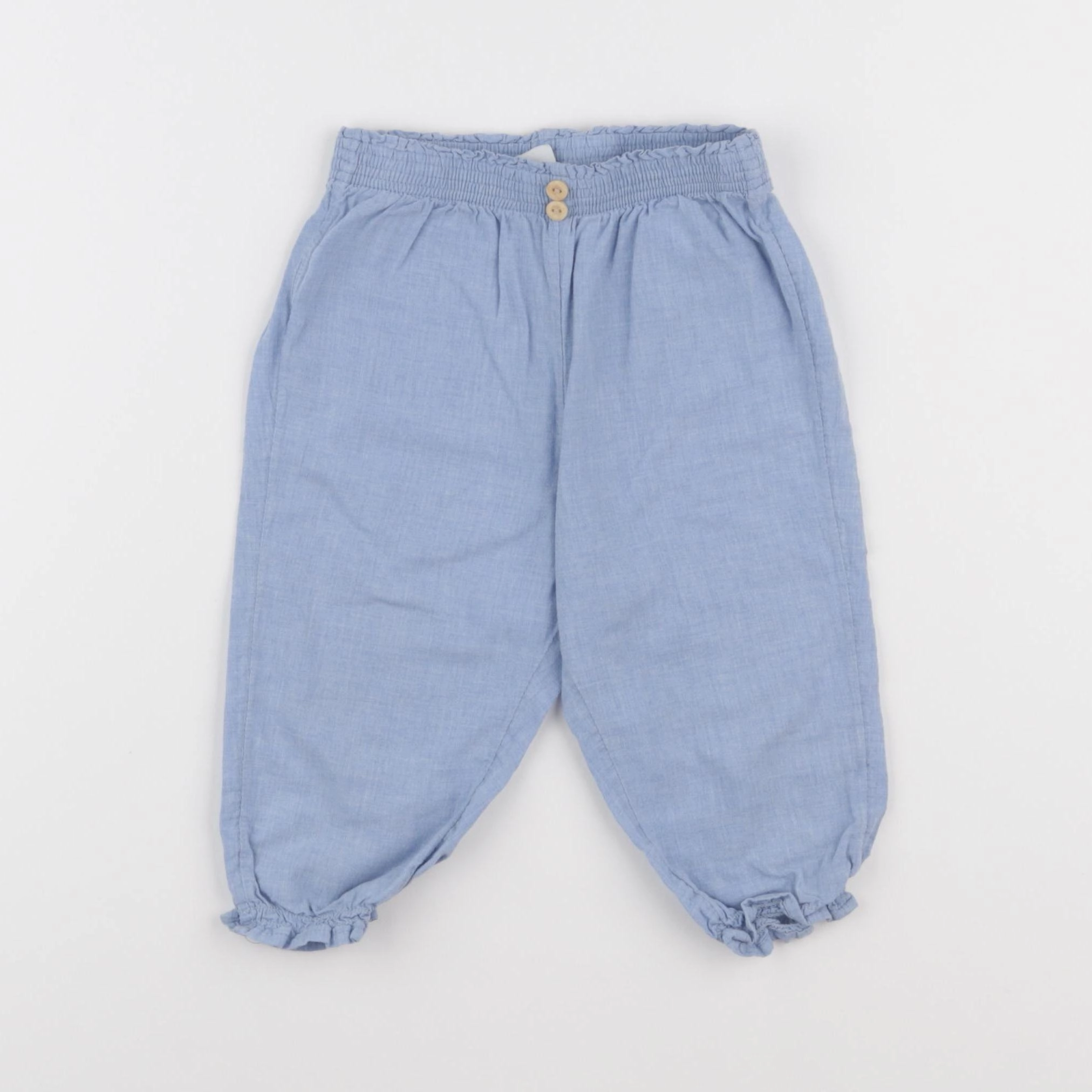H&M - pantalon bleu - 9/12 mois