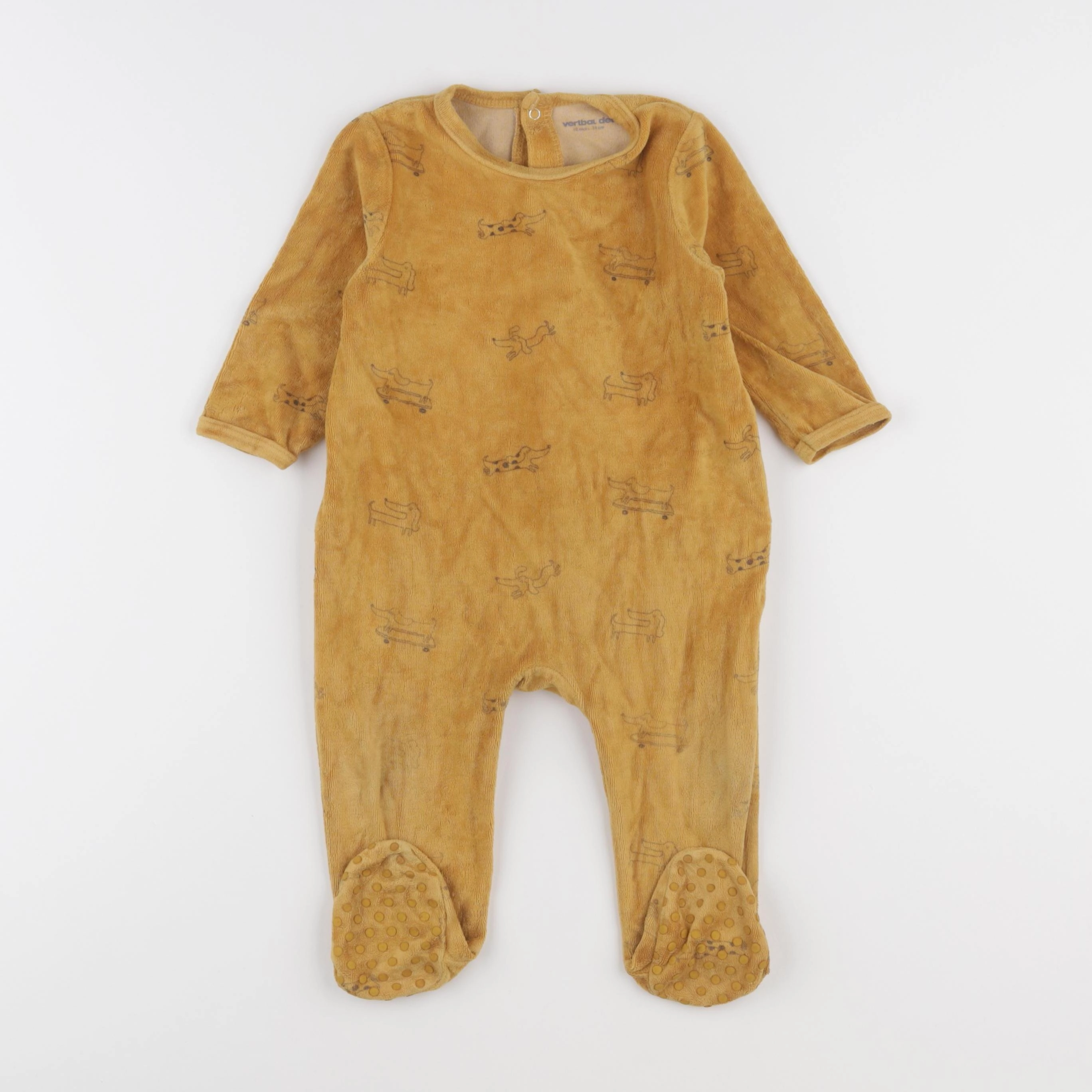 Vertbaudet - pyjama velours jaune - 12 mois