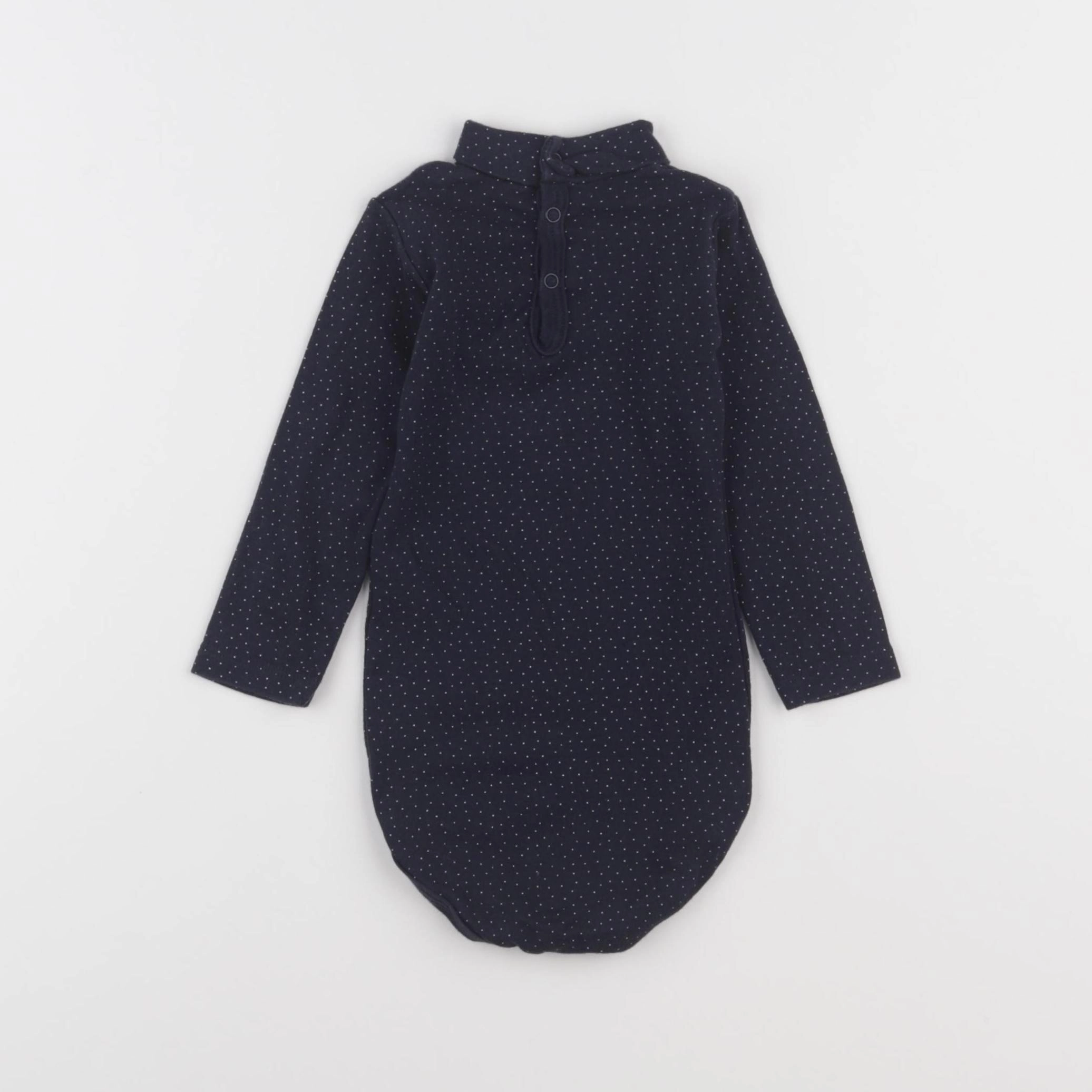 Petit Bateau - body bleu, blanc - 12 mois