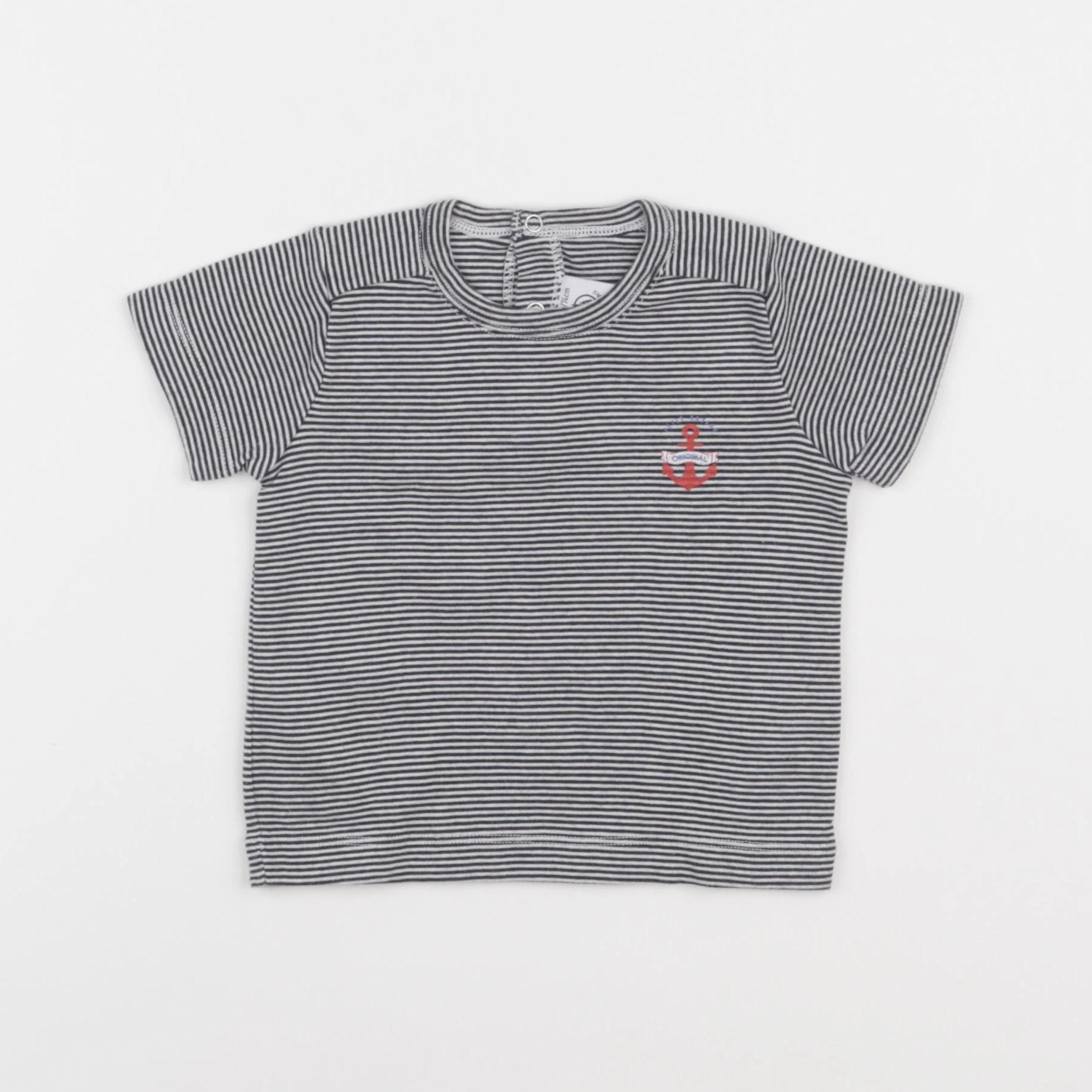 Petit Bateau - tee-shirt bleu, blanc - 12 mois