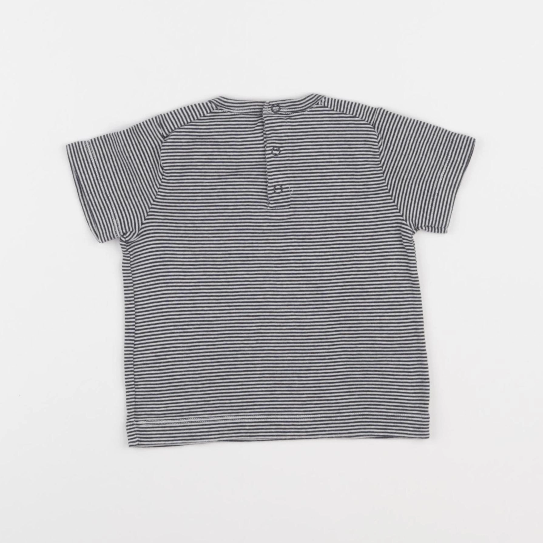Petit Bateau - tee-shirt bleu, blanc - 12 mois