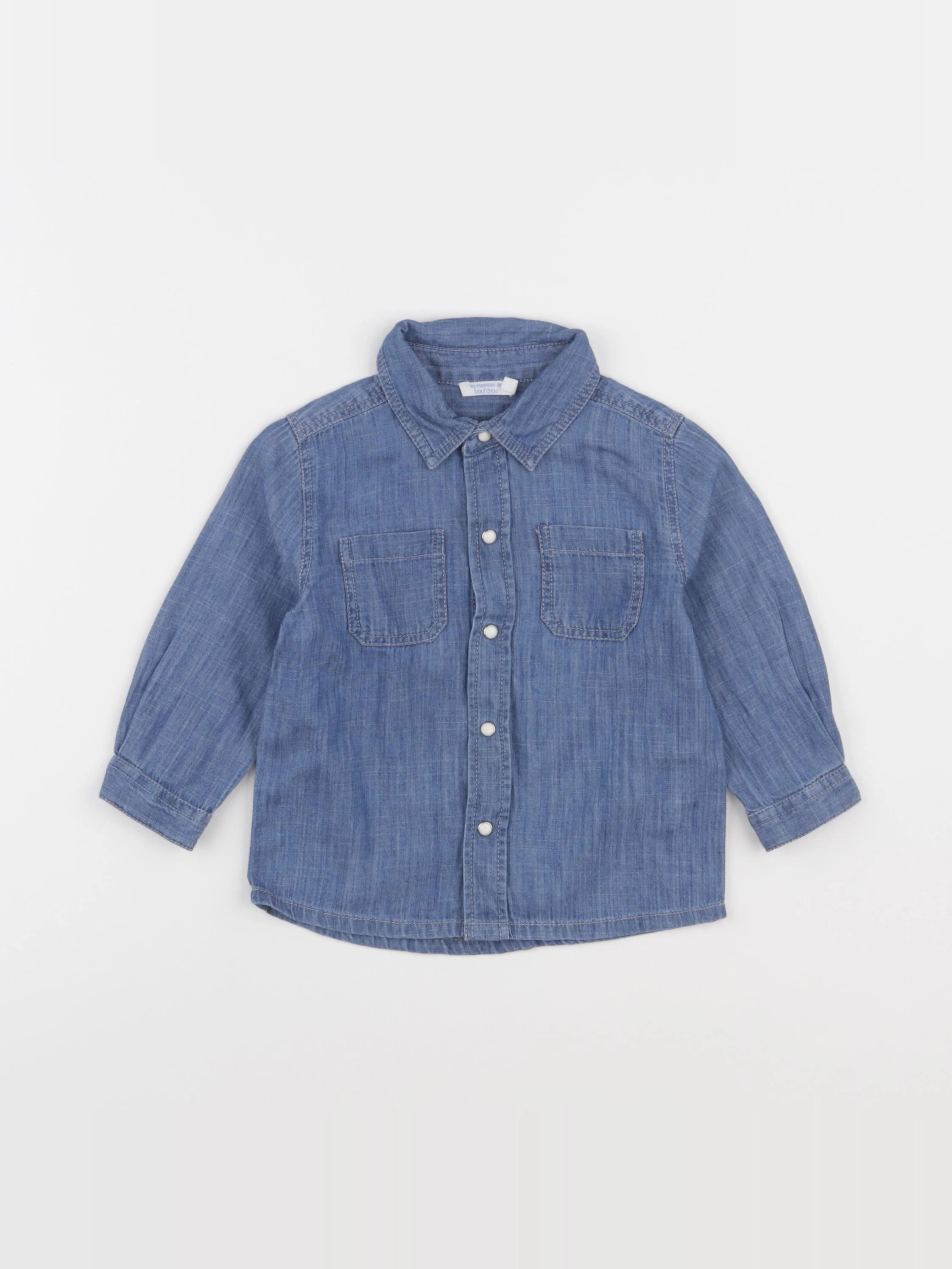 Boutchou - chemise bleu - 12 mois