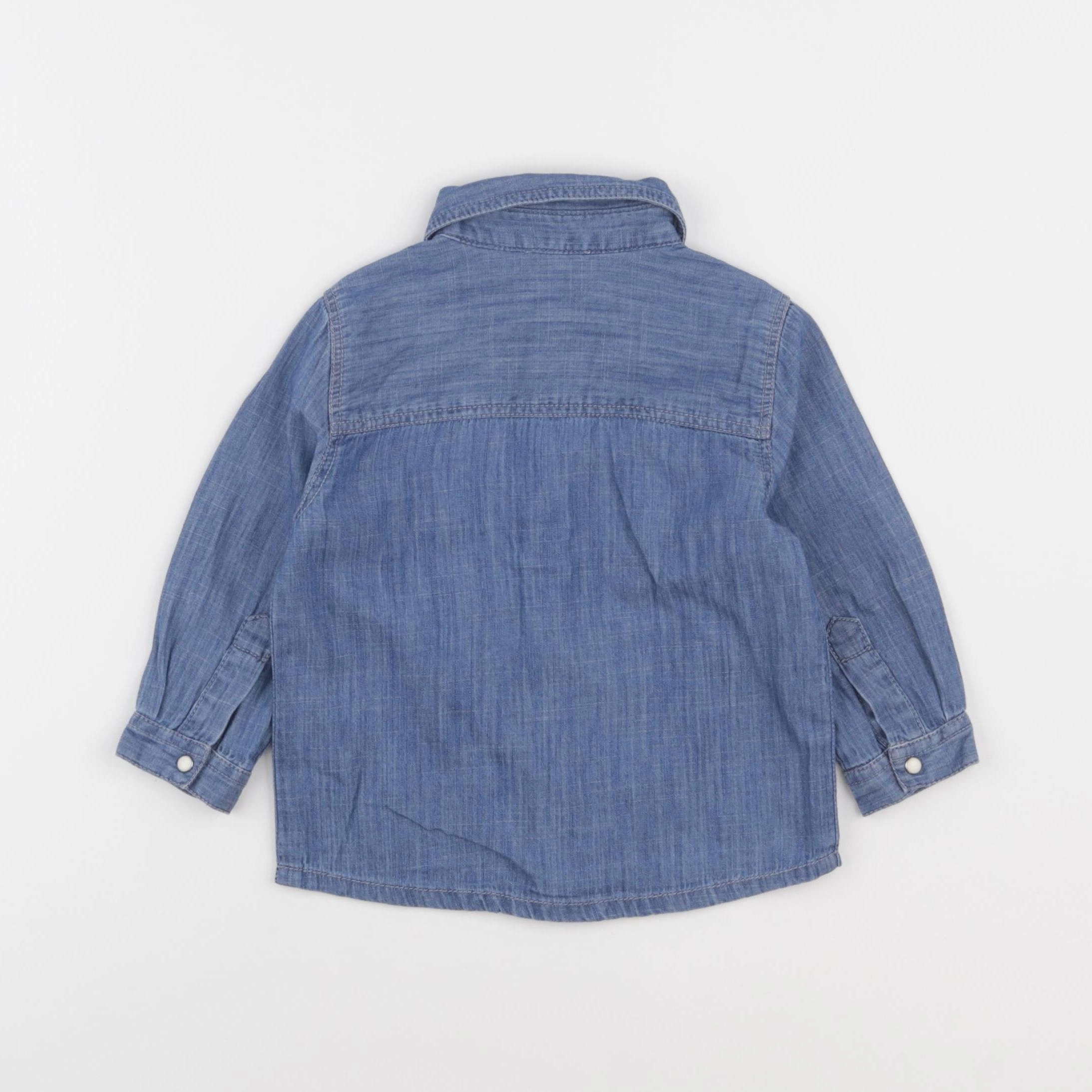 Boutchou - chemise bleu - 12 mois