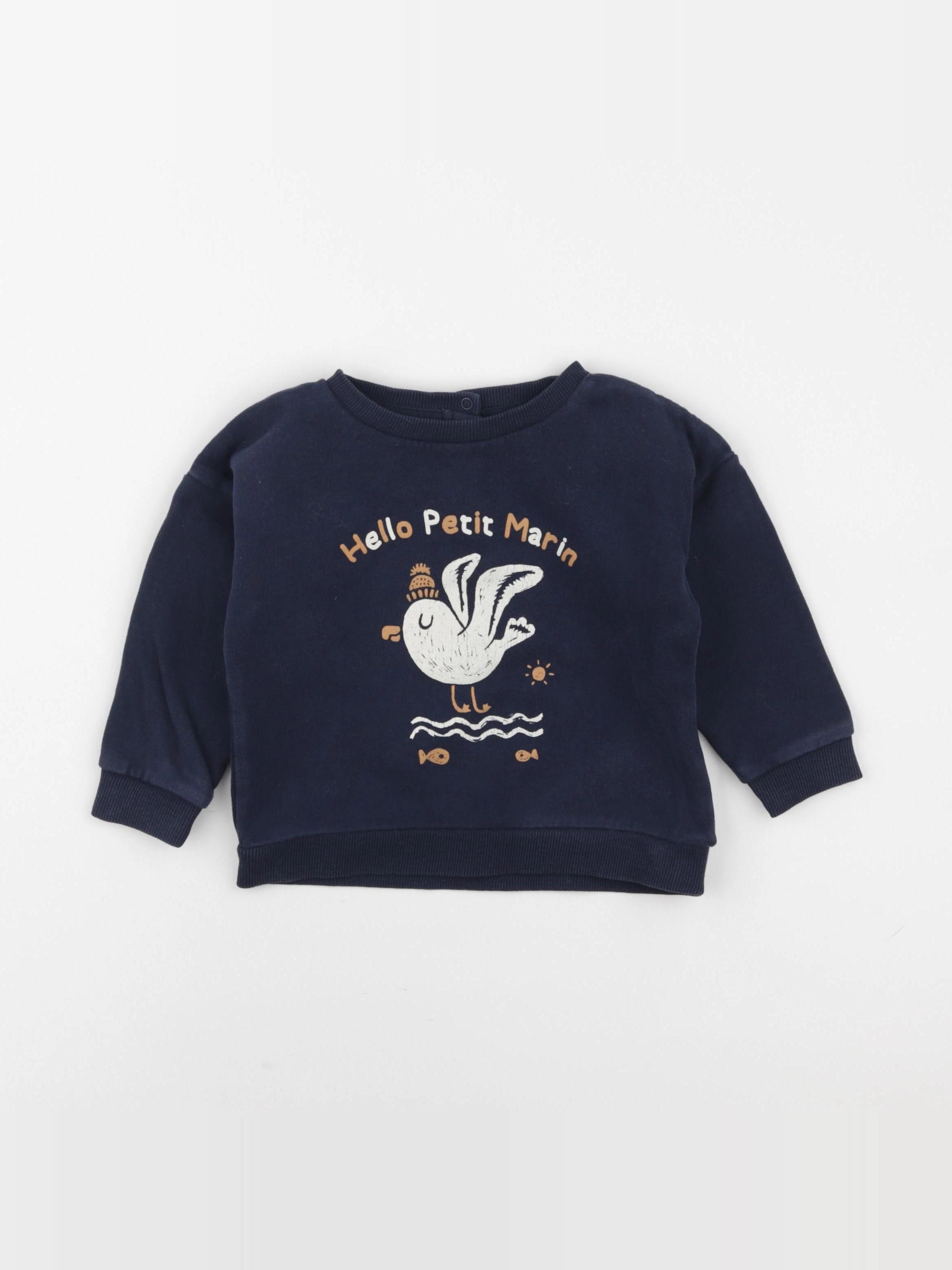 Vertbaudet - sweat bleu - 24 mois