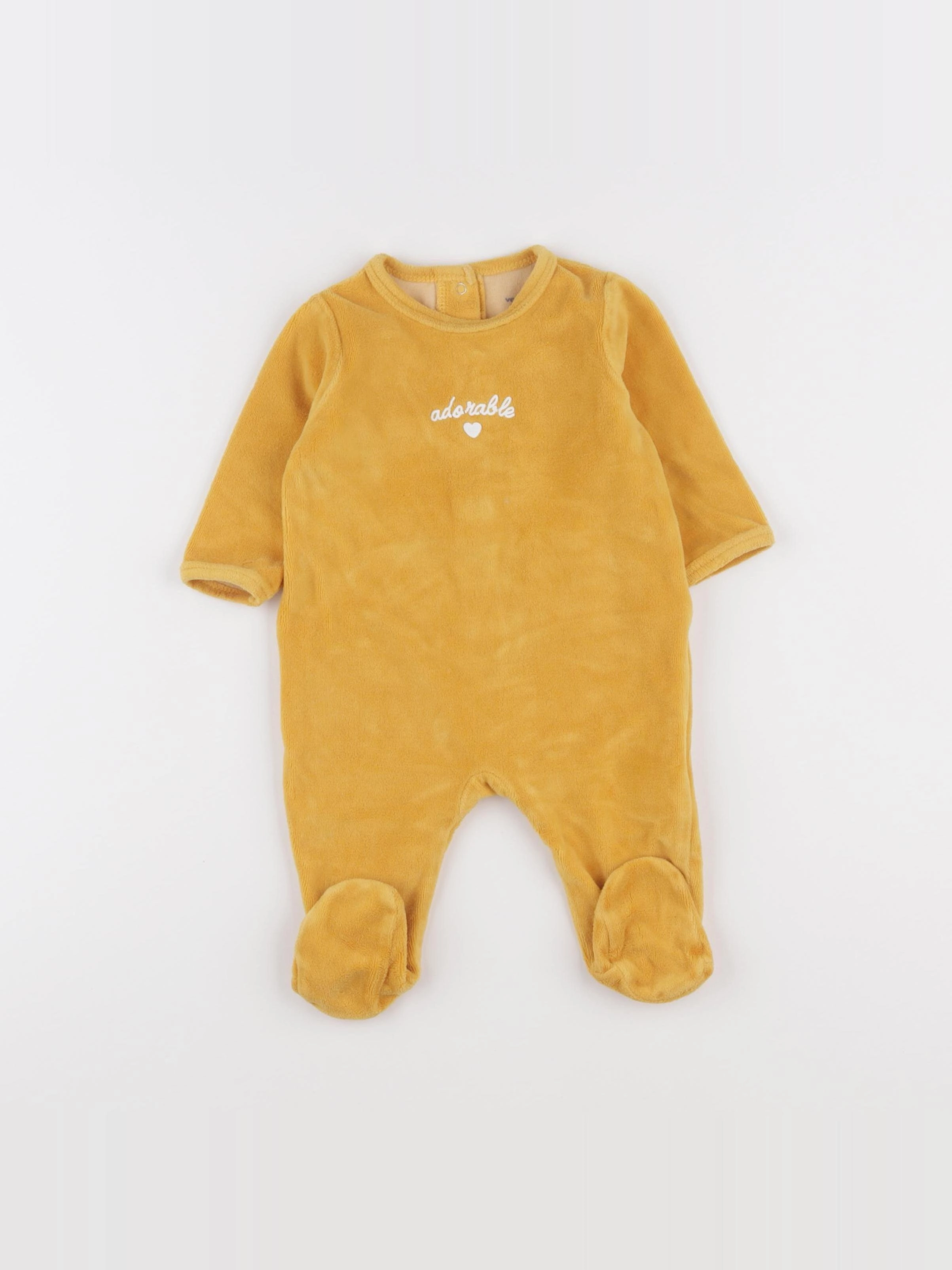Vertbaudet - pyjama velours jaune - 6 mois