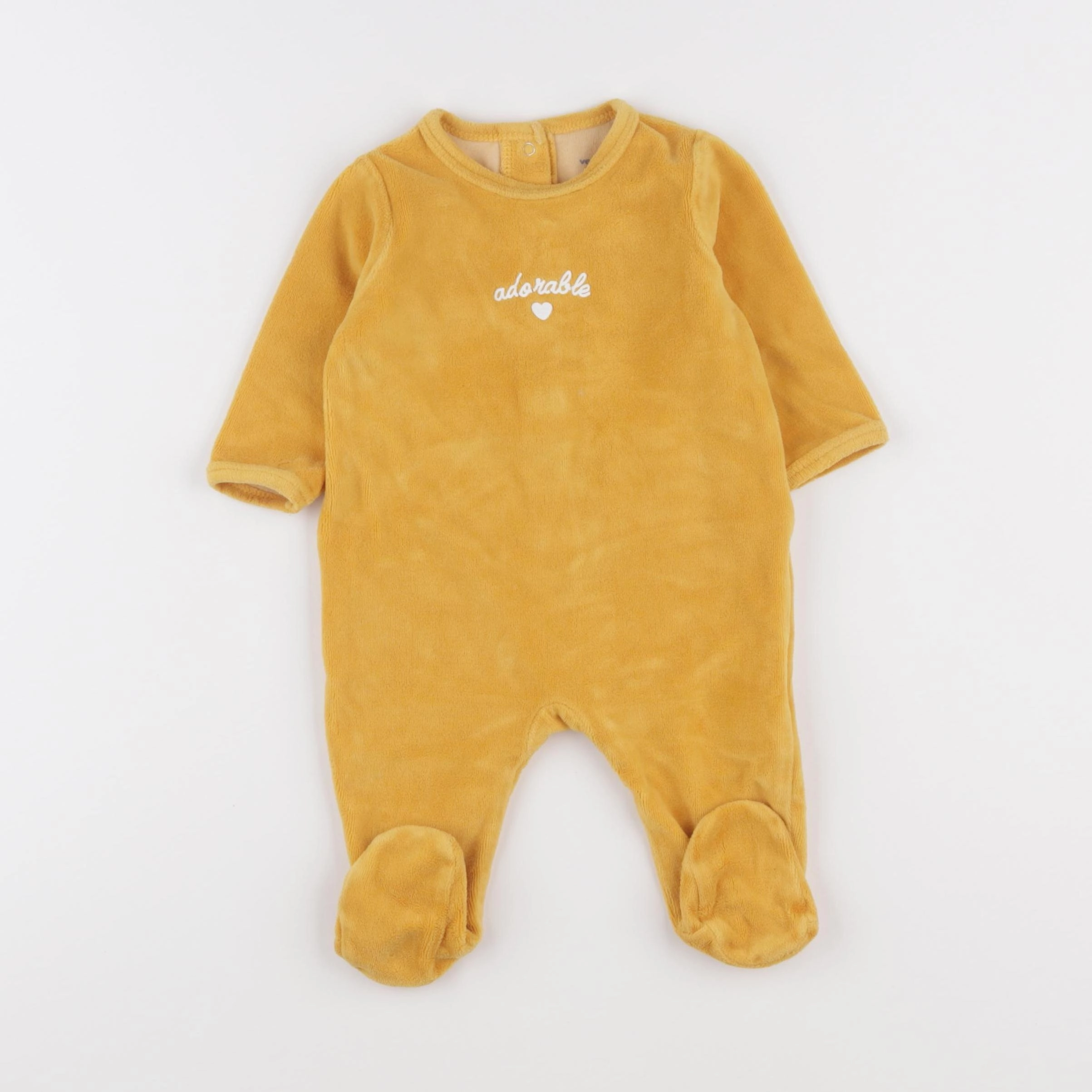 Vertbaudet - pyjama velours jaune - 6 mois