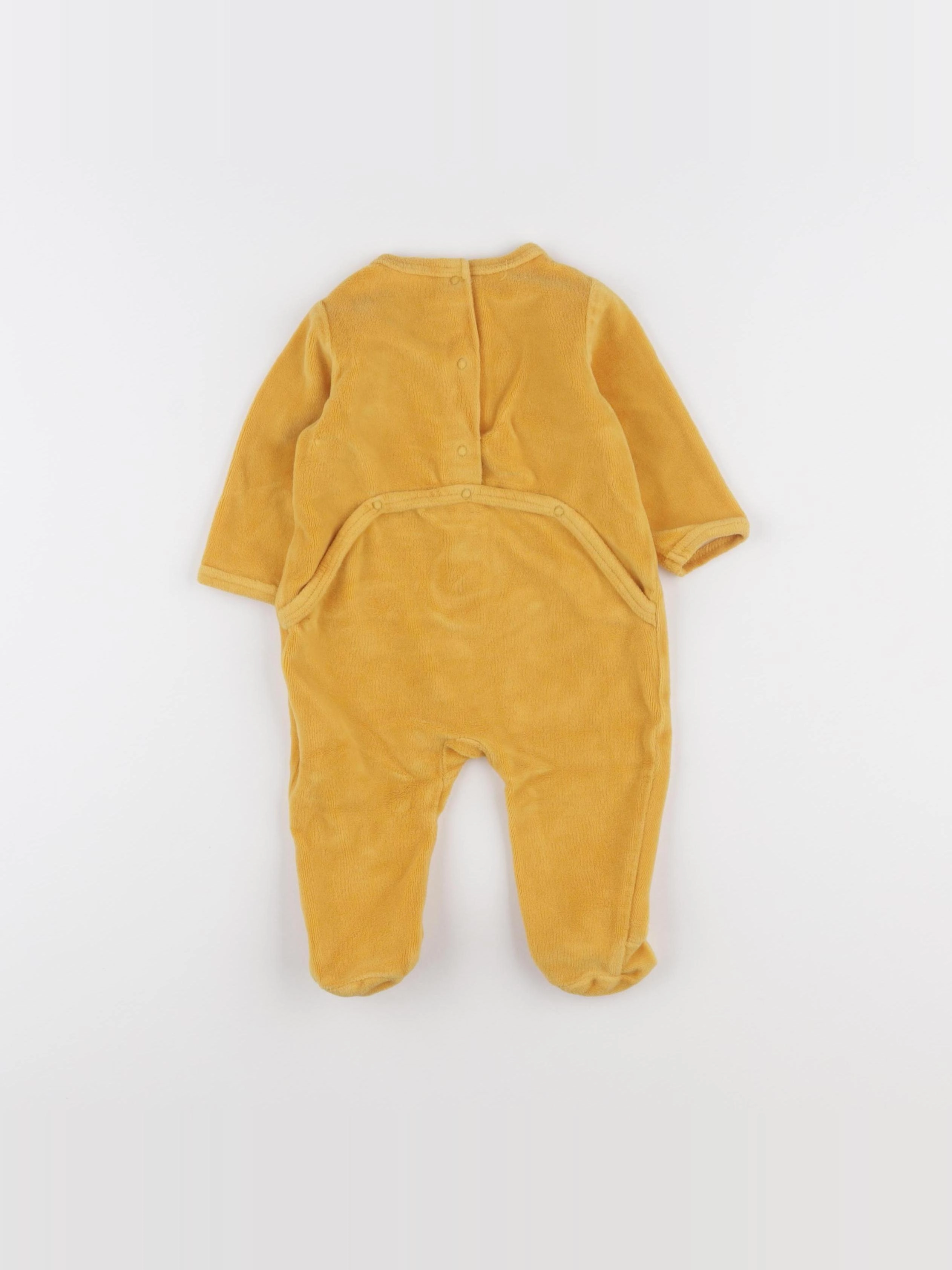 Vertbaudet - pyjama velours jaune - 6 mois