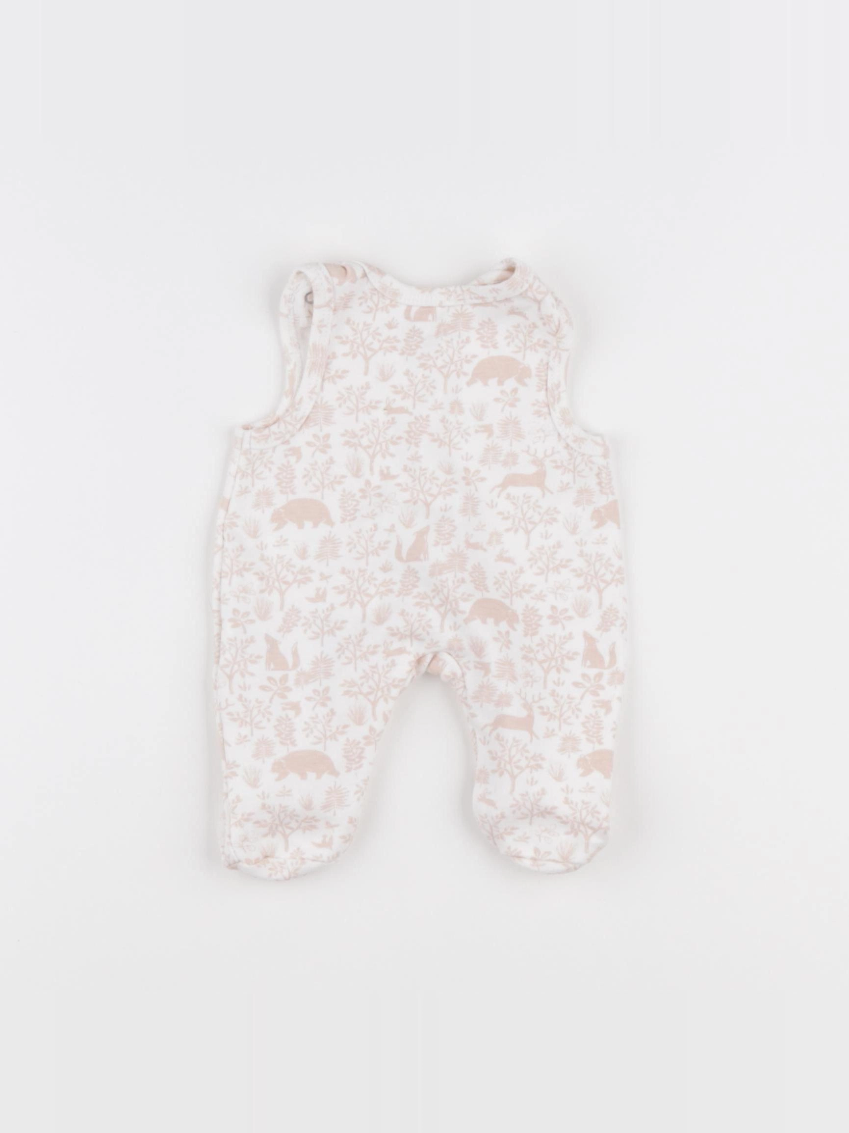 Vertbaudet - pyjama coton blanc, rose - Prématuré