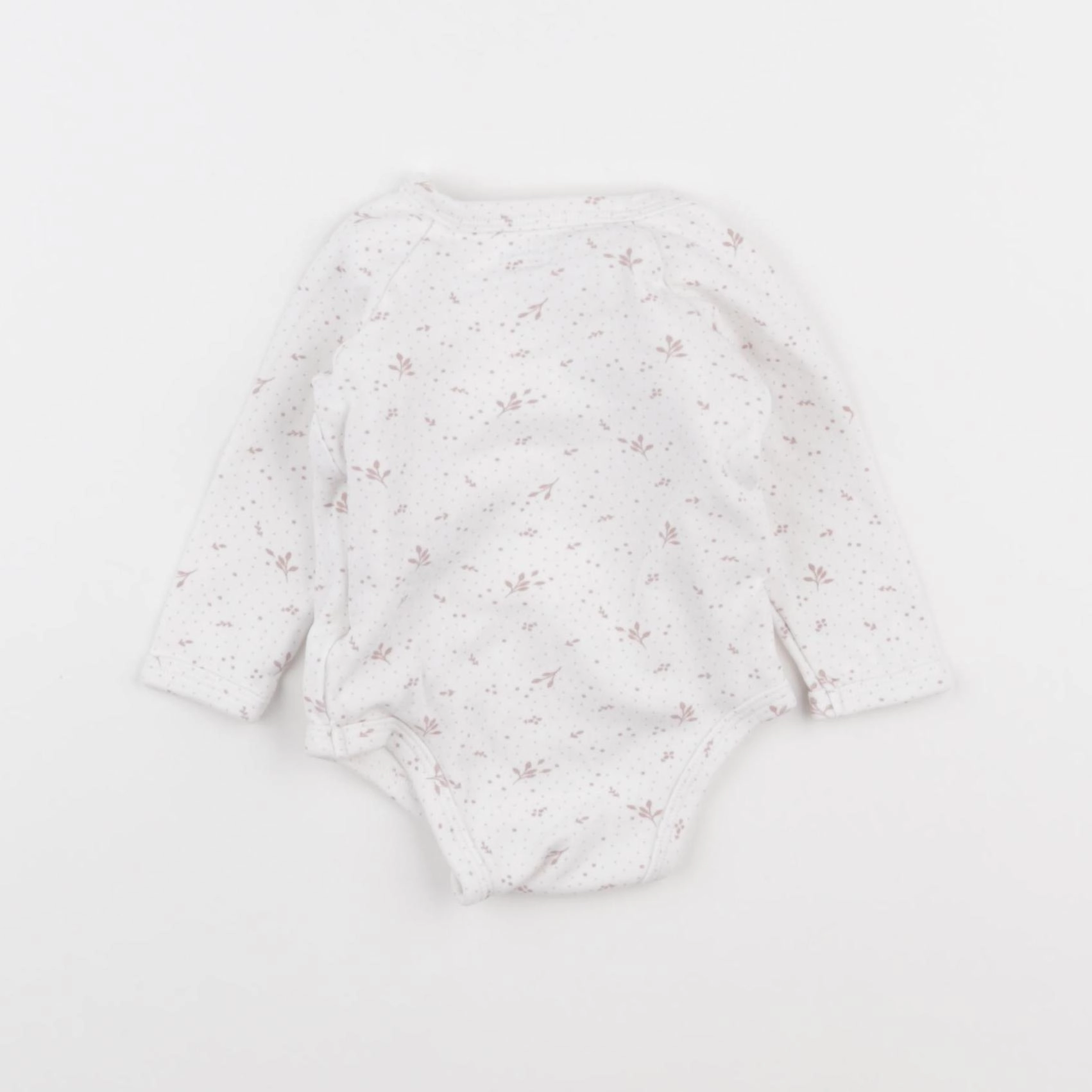 Vertbaudet - body blanc, rose - 6 mois