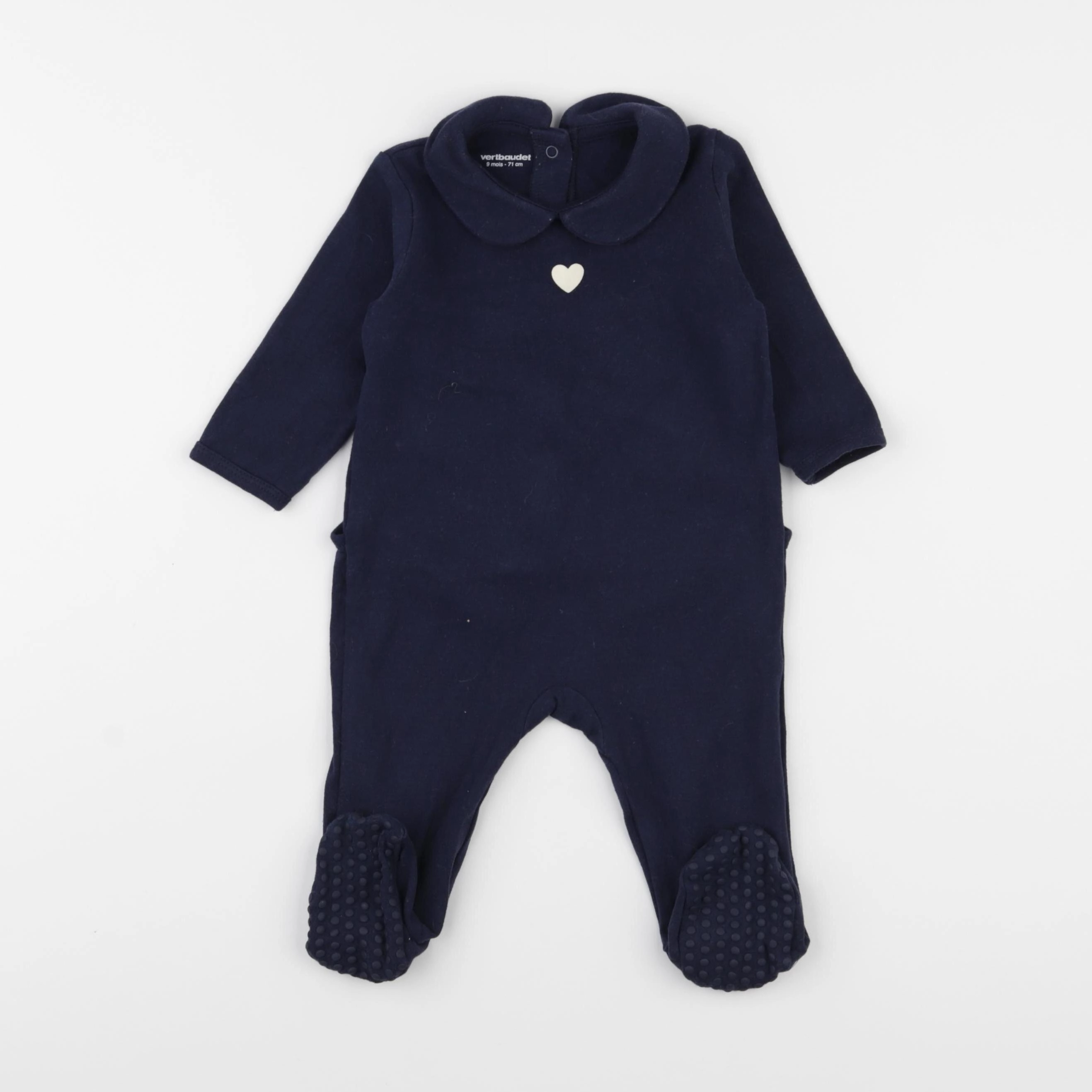Vertbaudet - pyjama coton bleu - 9 mois