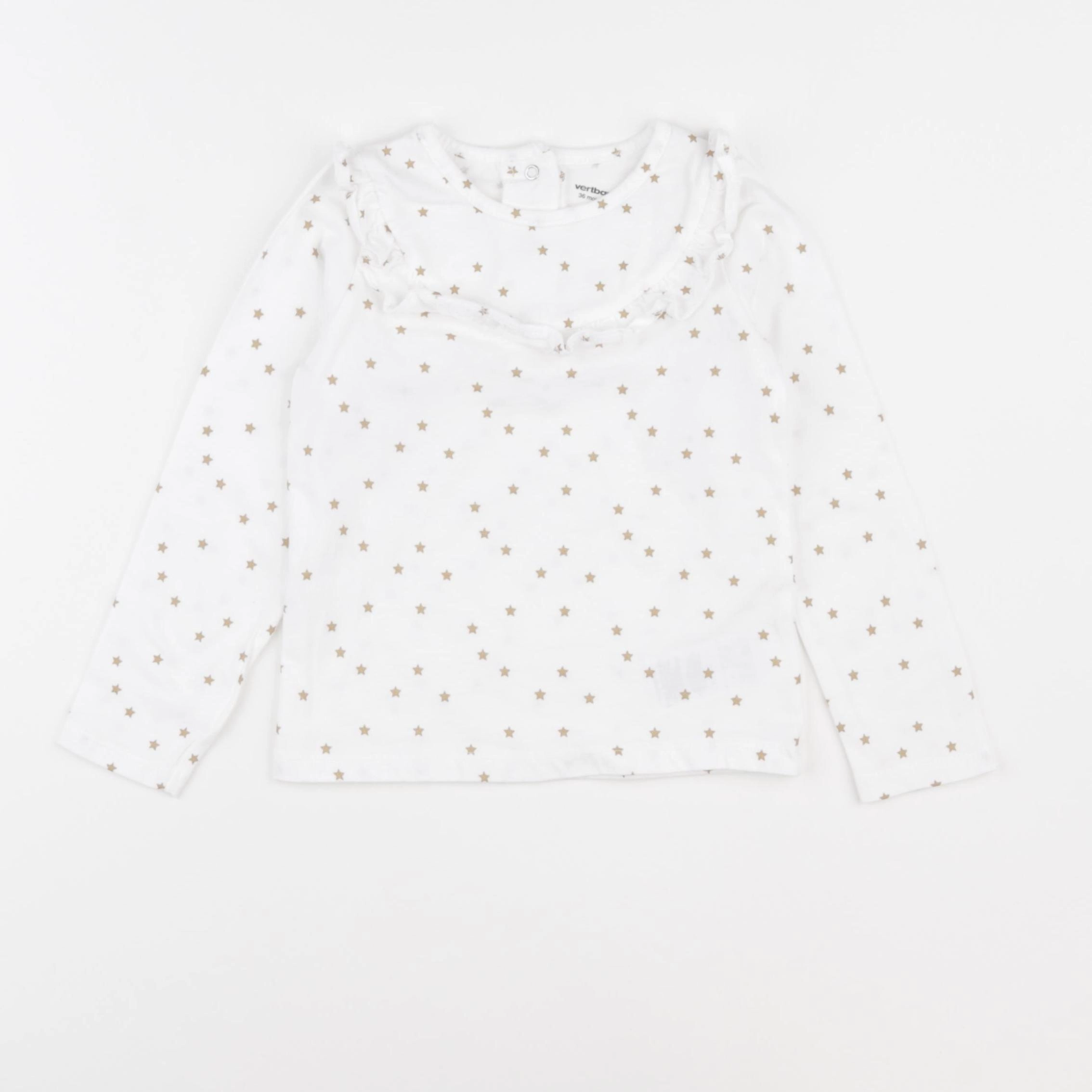 Vertbaudet - tee-shirt blanc, or - 36 mois