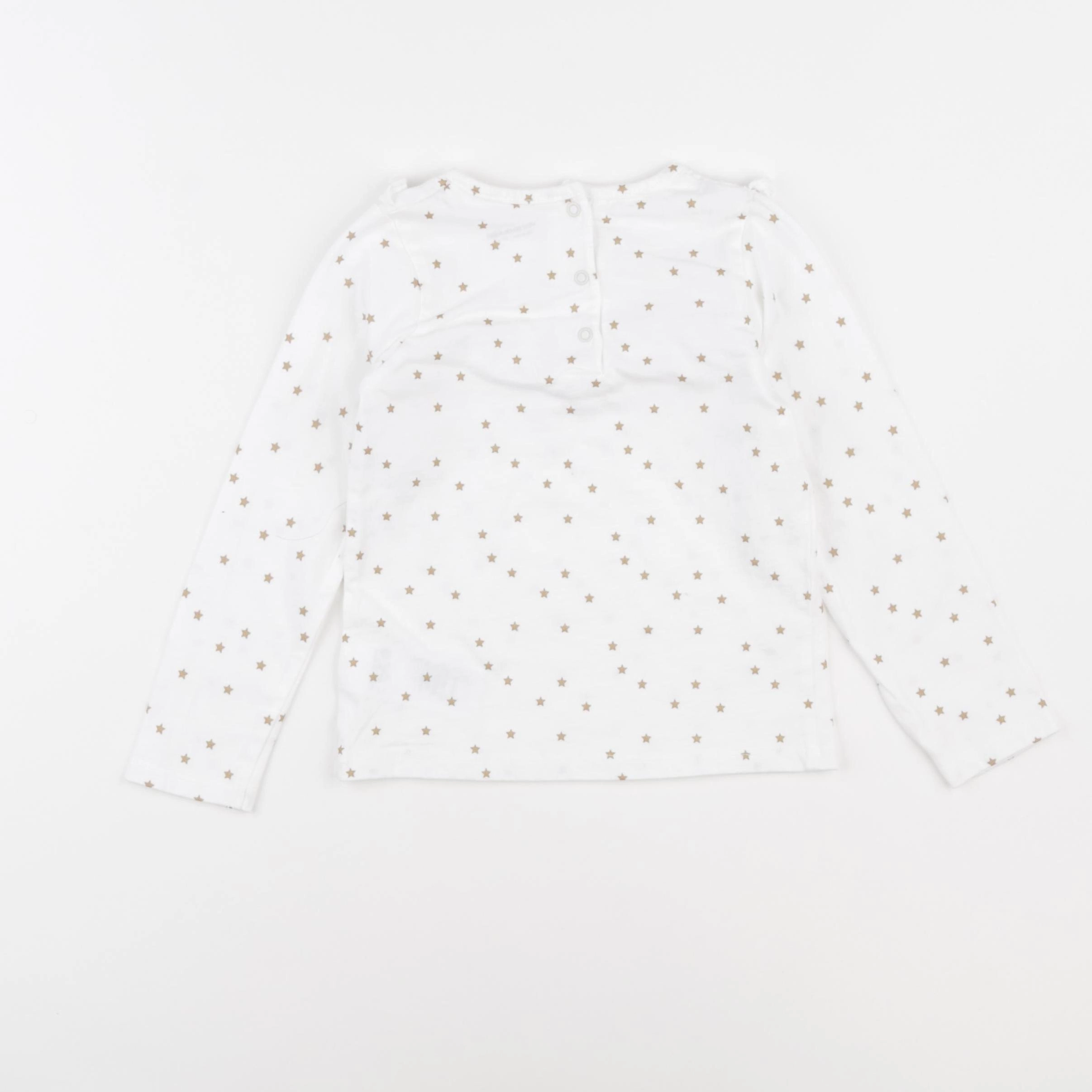 Vertbaudet - tee-shirt blanc, or - 36 mois
