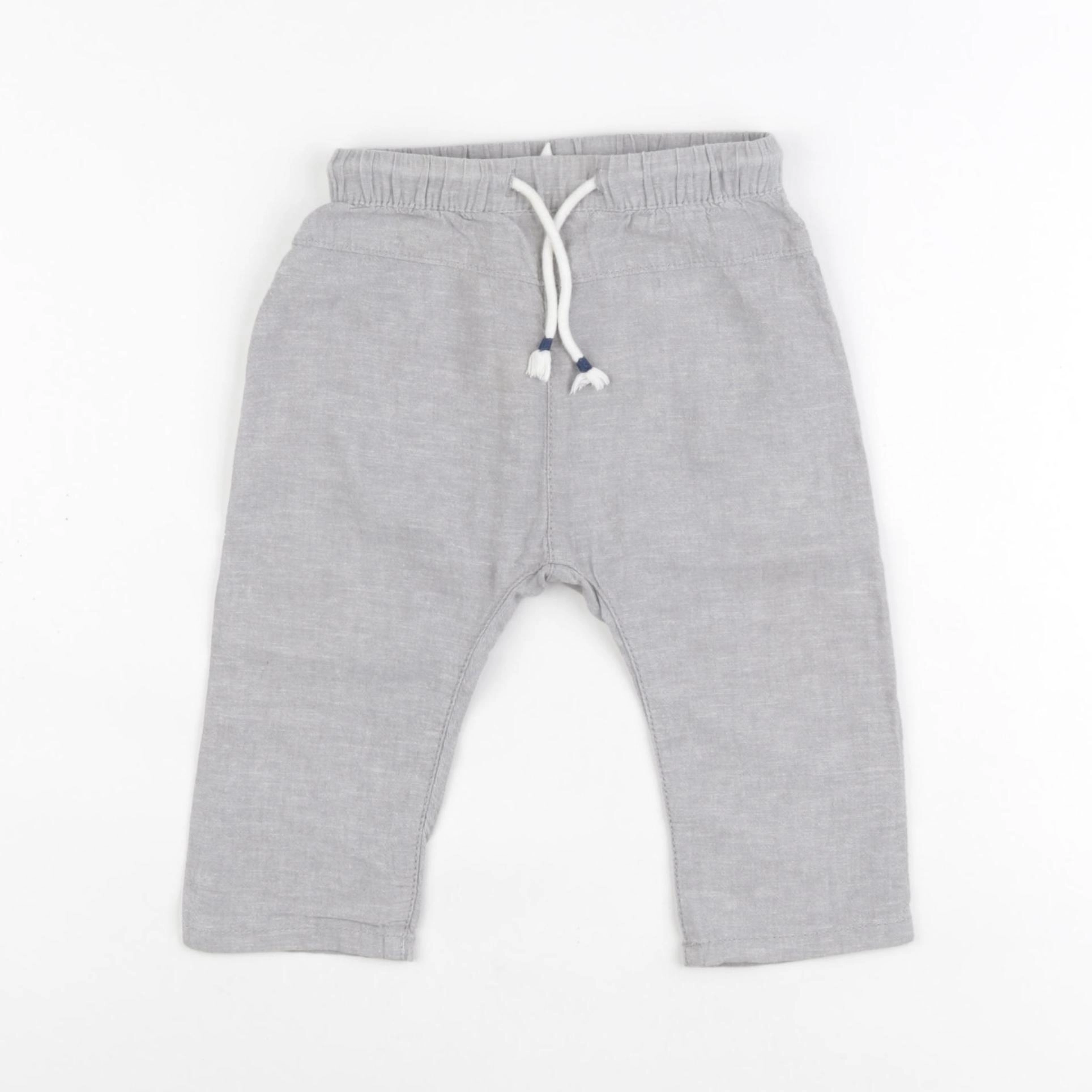 H&M - pantalon gris - 6/9 mois