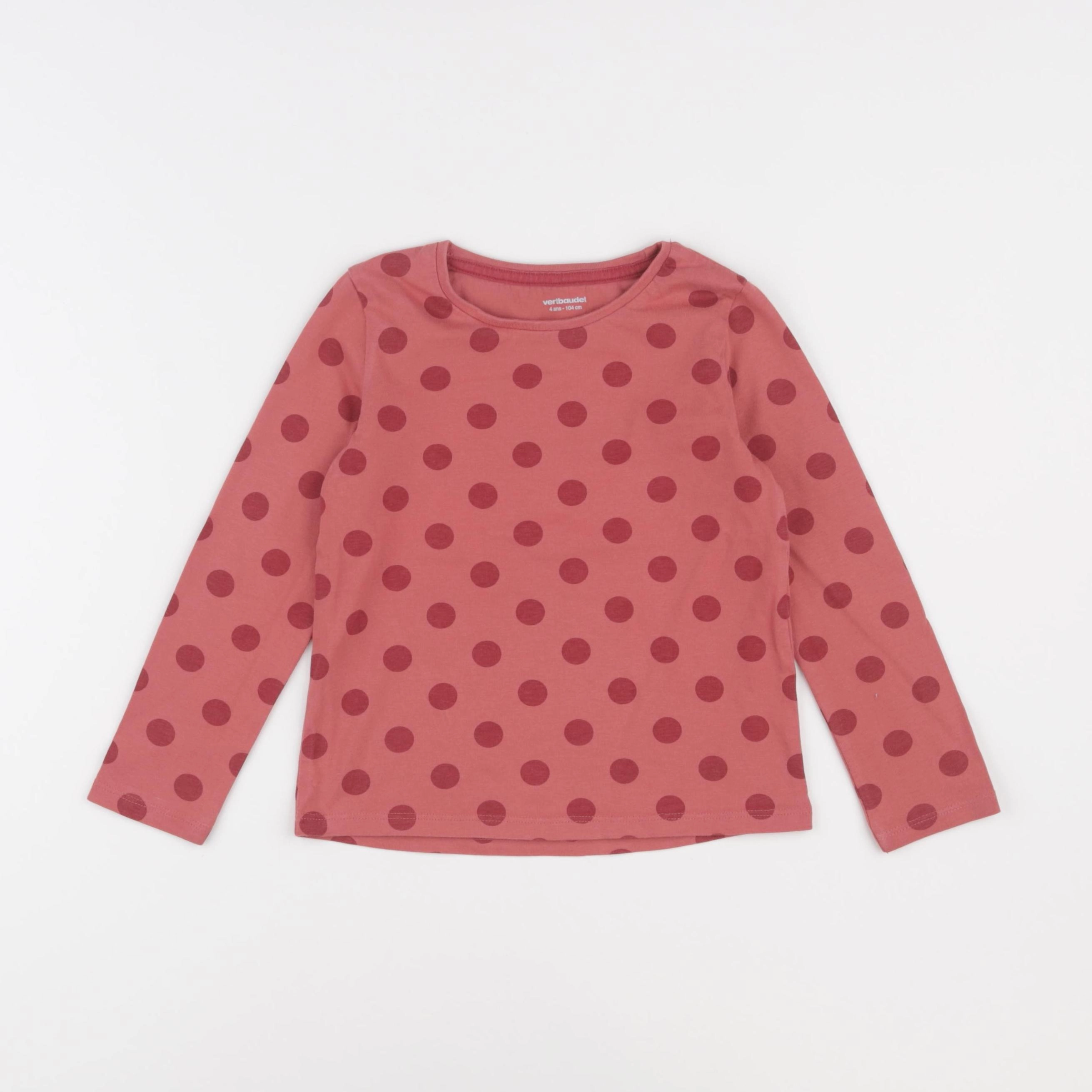 Vertbaudet - tee-shirt rouge - 4 ans