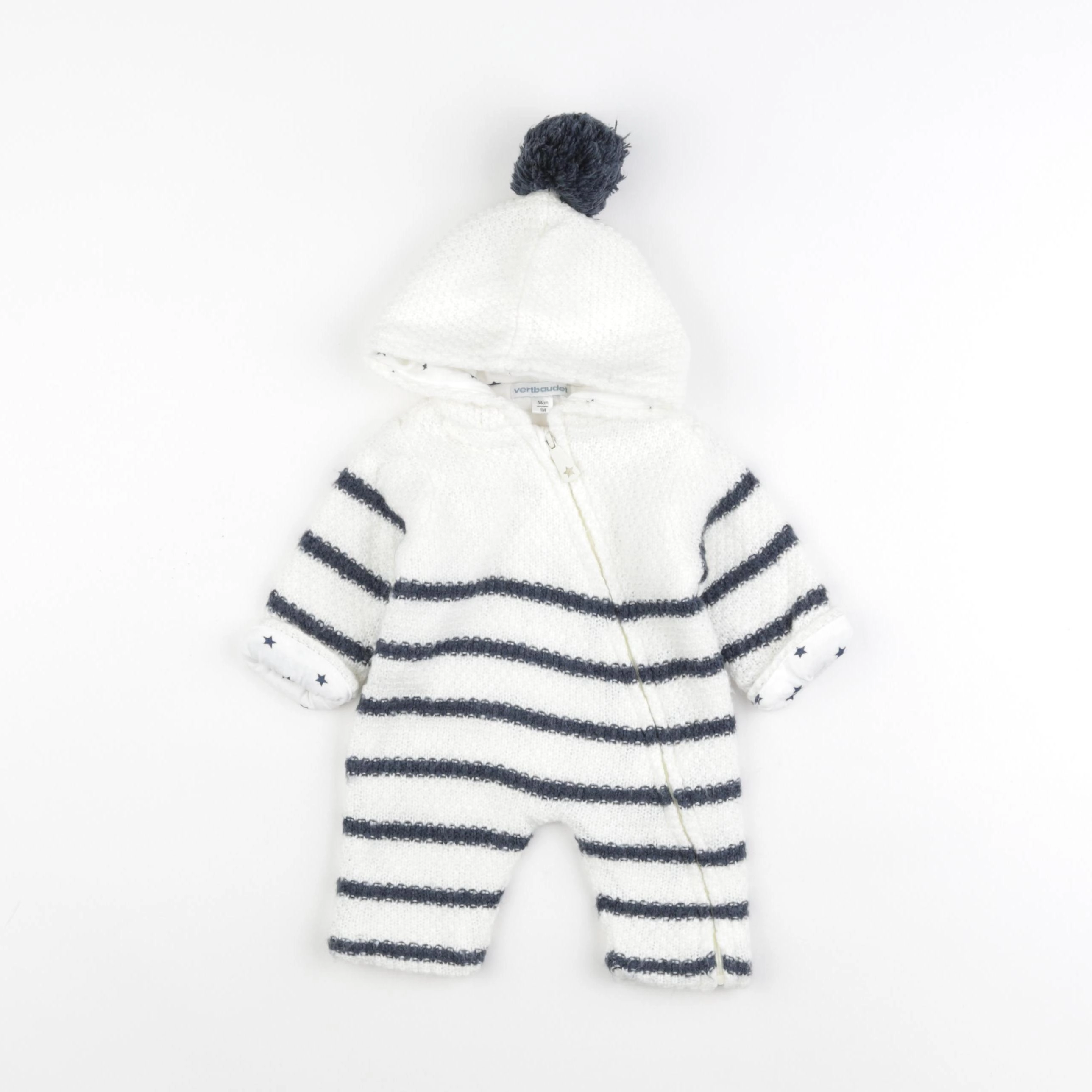 Vertbaudet - combinaison bleu - 1 mois