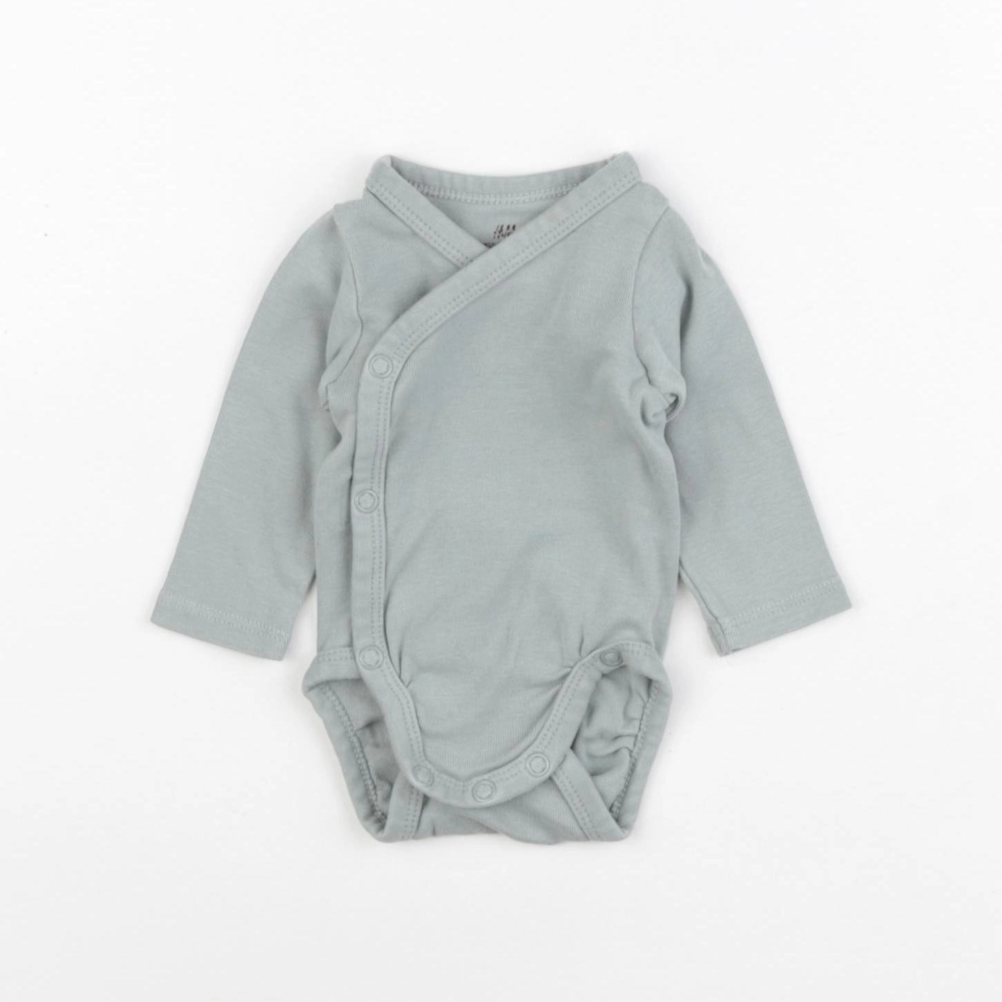 H&M - body vert - 0/1 mois