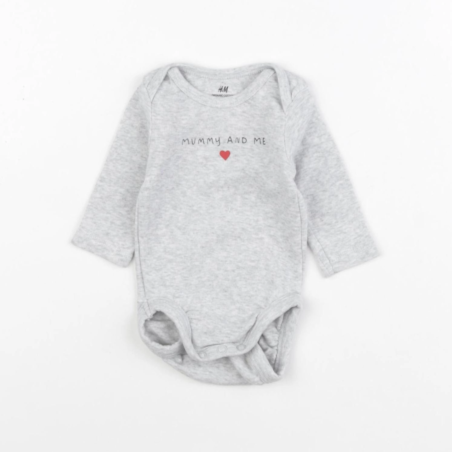 H&M - body gris - 0/1 mois