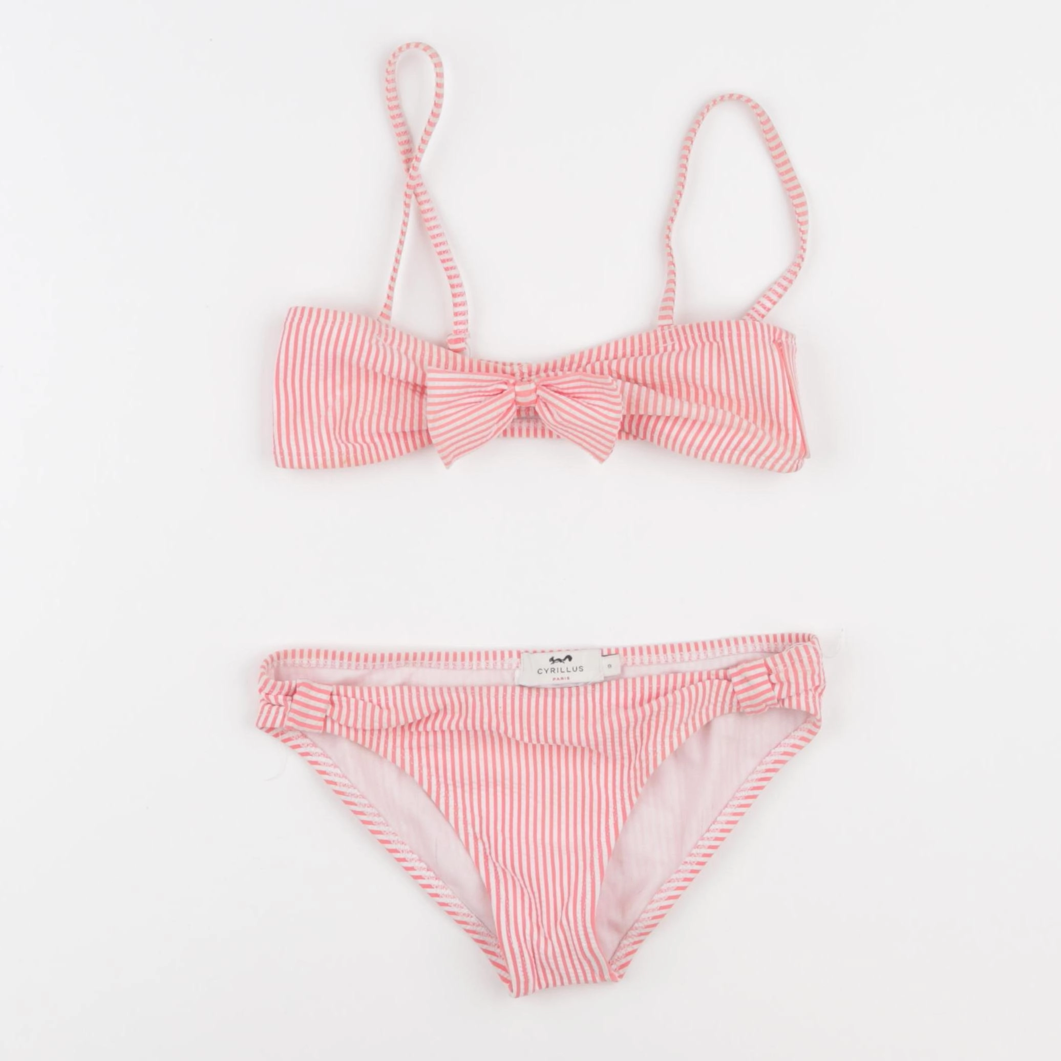 Cyrillus - maillot de bain blanc, orange - 8 ans