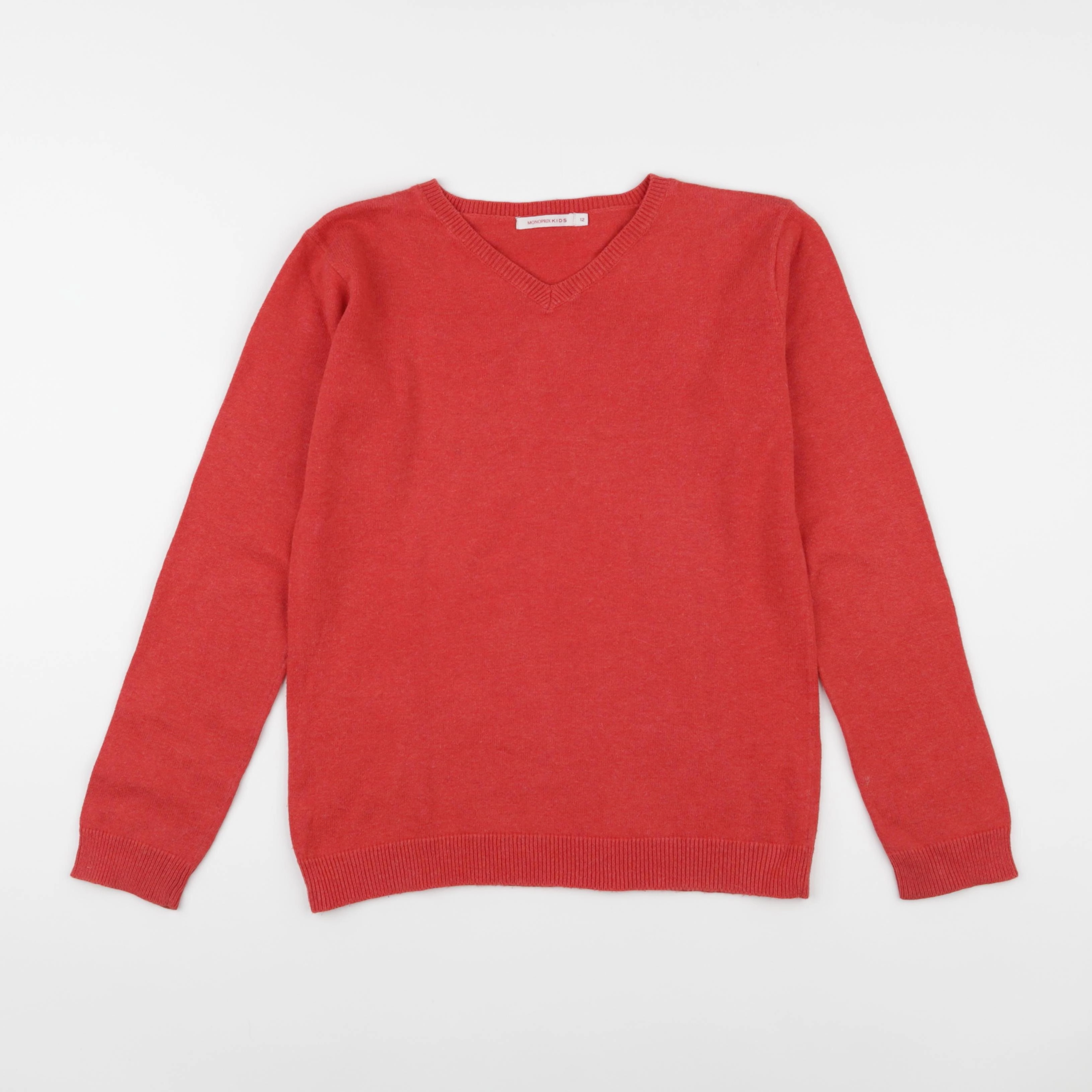 Monoprix - pull rouge - 12 ans