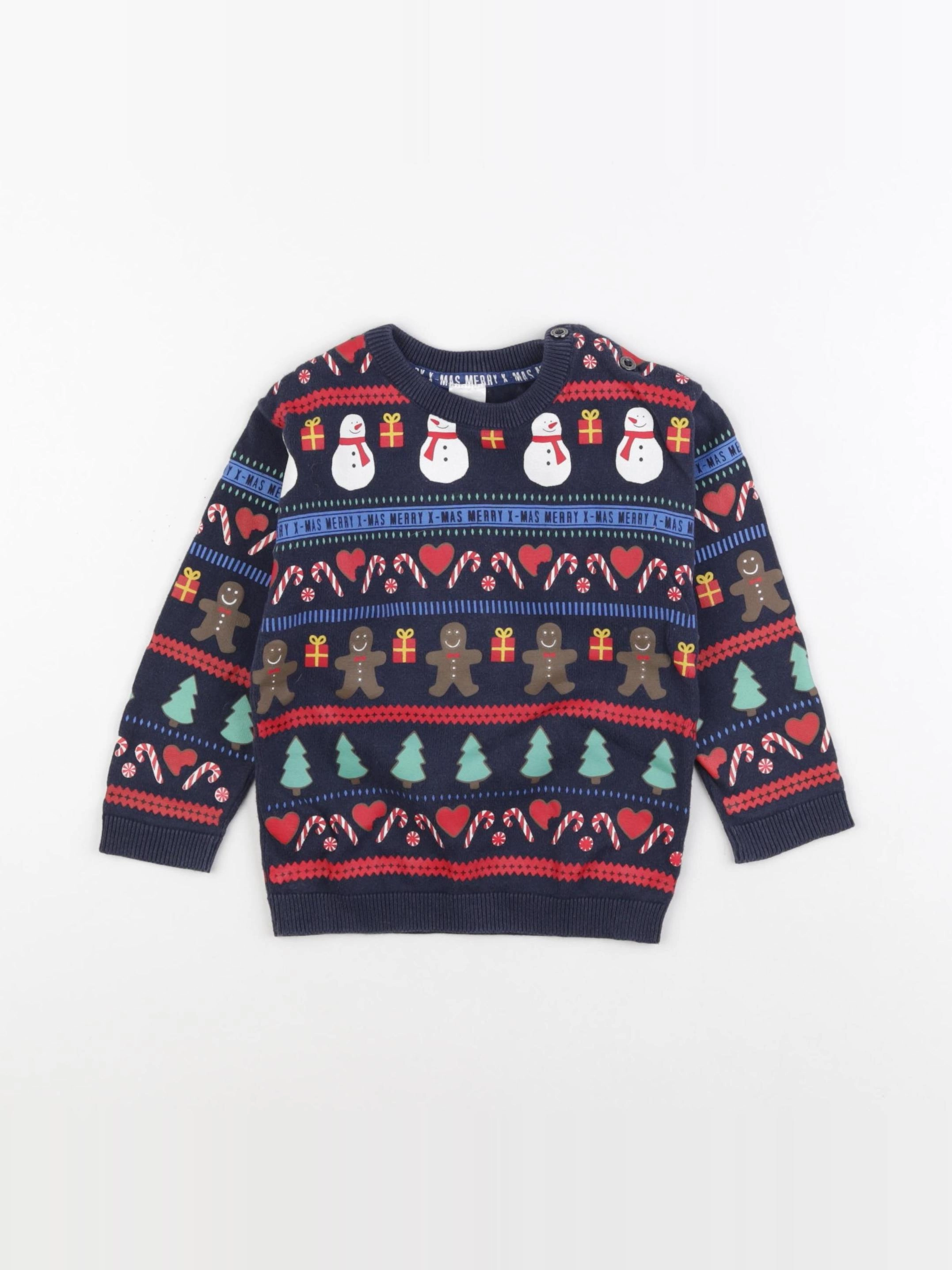 H&M - sweat bleu - 18/24 mois