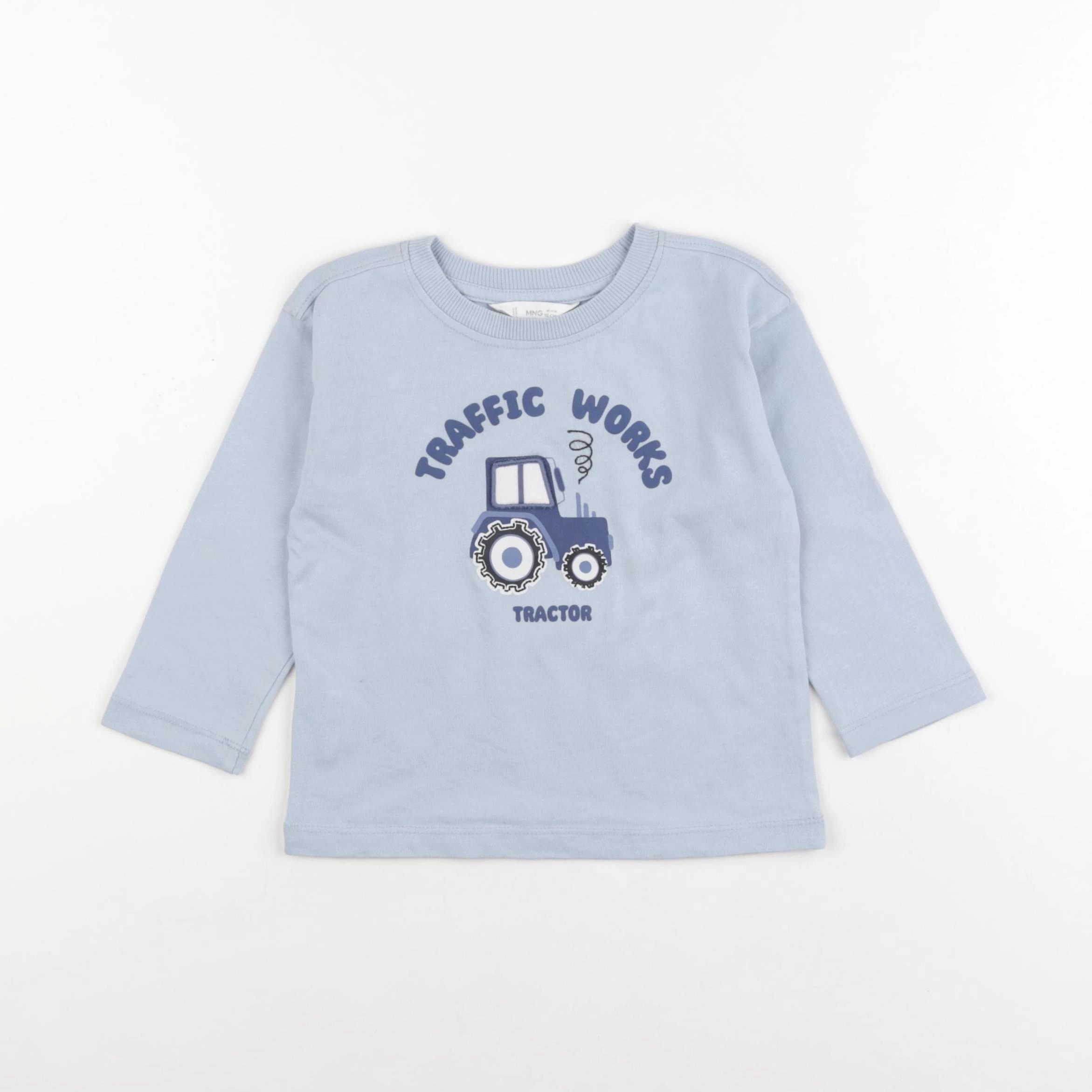 Mango - tee-shirt bleu - 18/24 mois