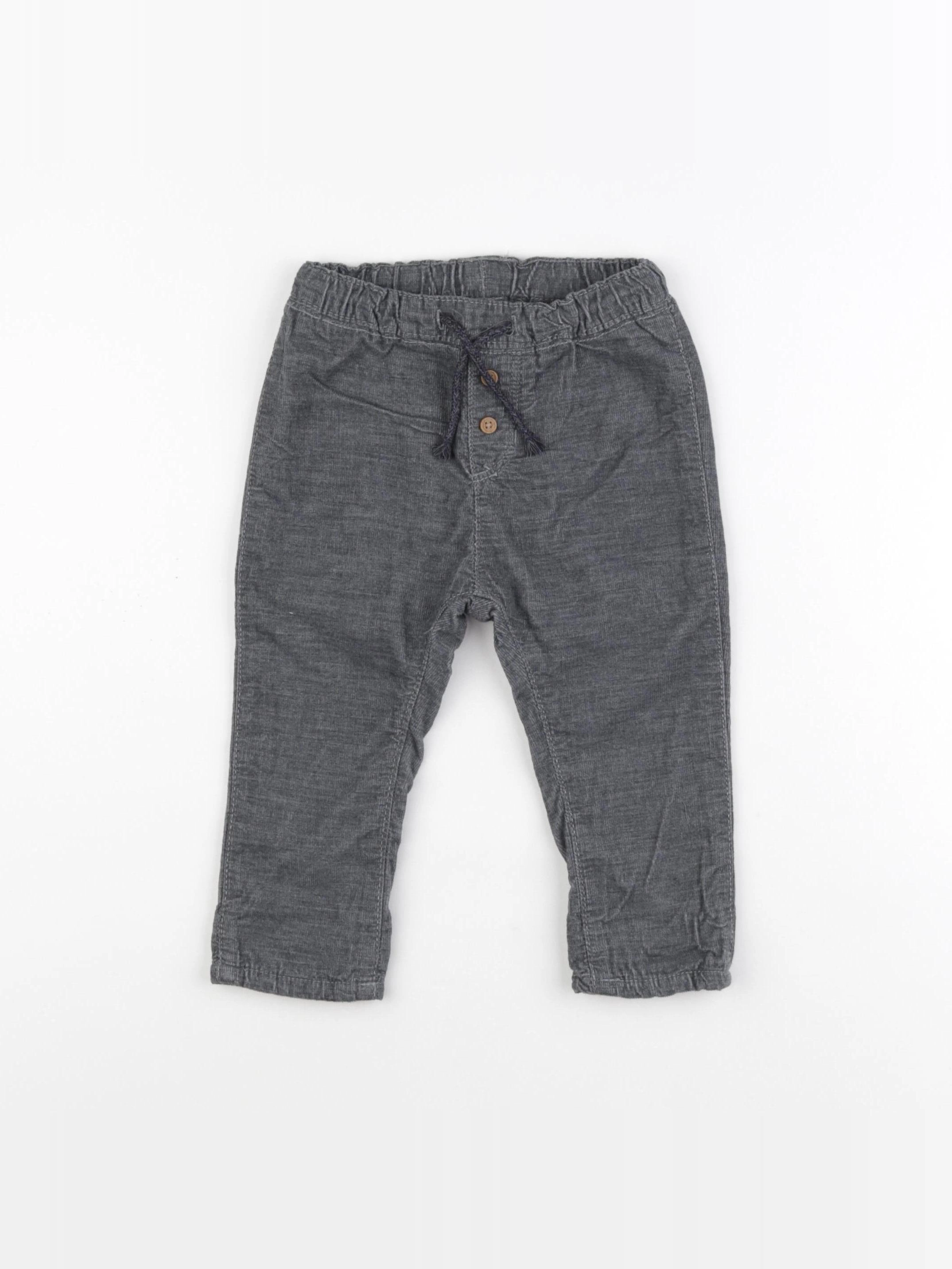 H&M - pantalon gris - 9/12 mois