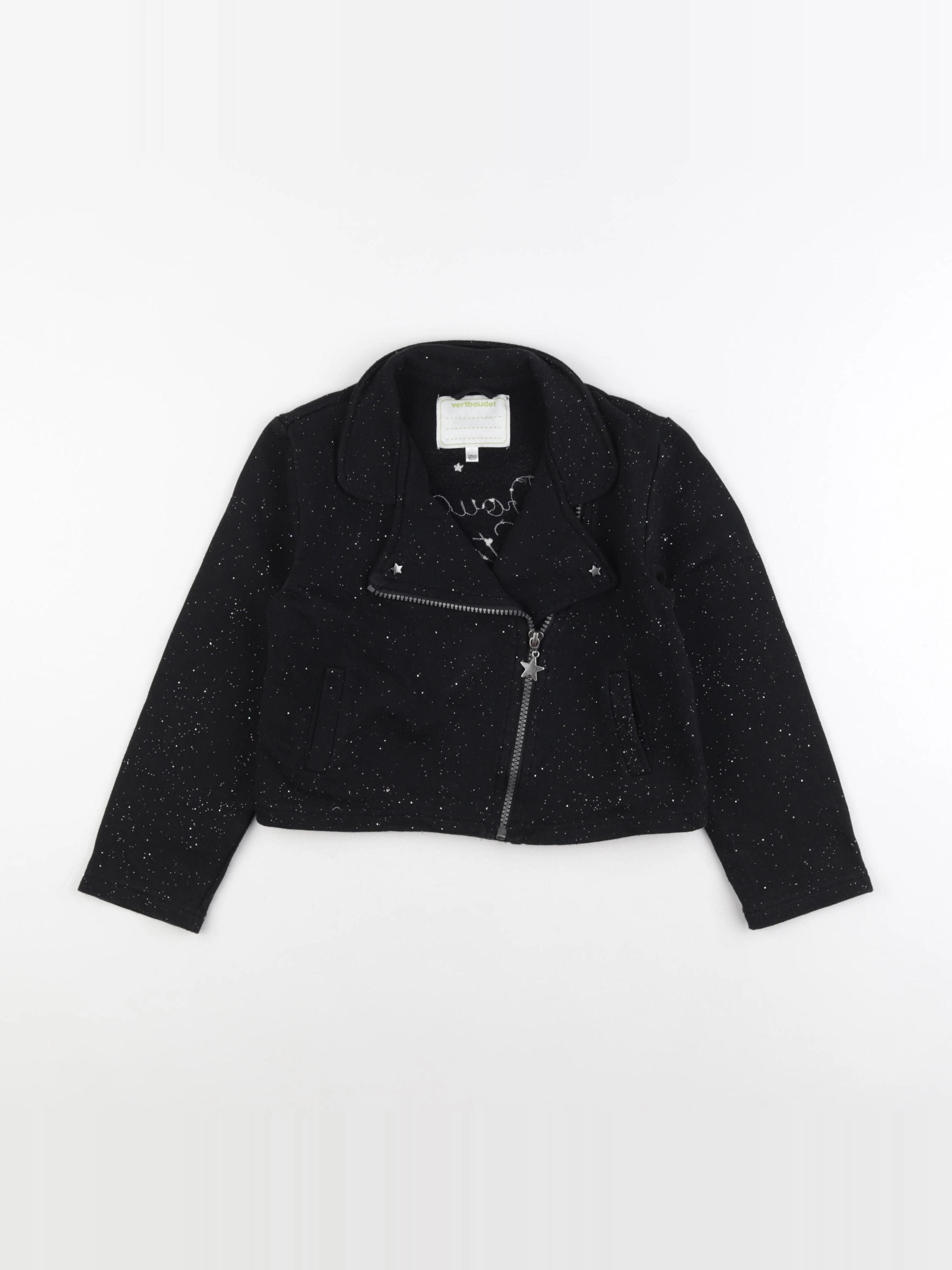 Vertbaudet - veste imprimé au dos noir, argent - 8 ans