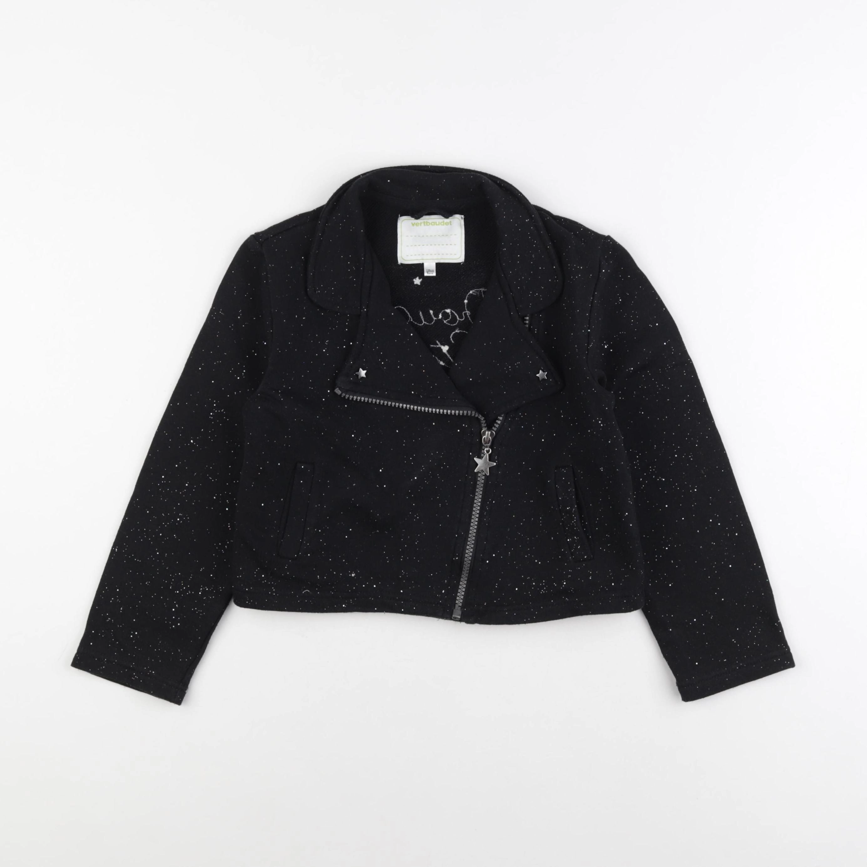 Vertbaudet - veste imprimé au dos noir, argent - 8 ans