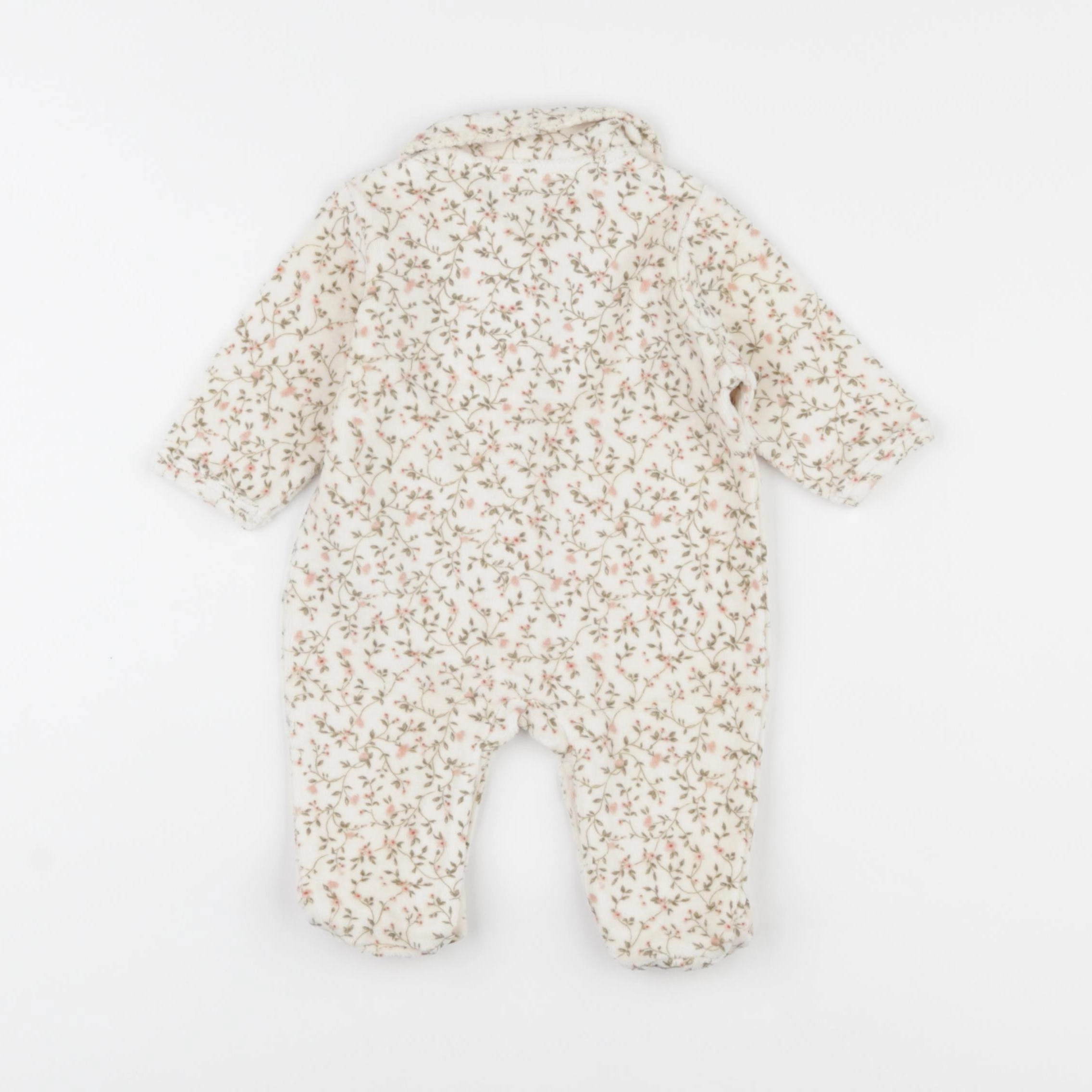 Vertbaudet - pyjama velours beige - 1 mois